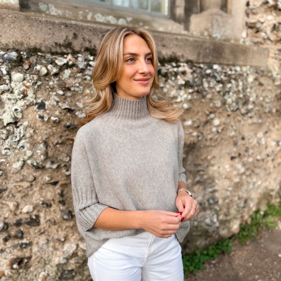 Isabella ¾ Sleeve Knit – Oatmeal