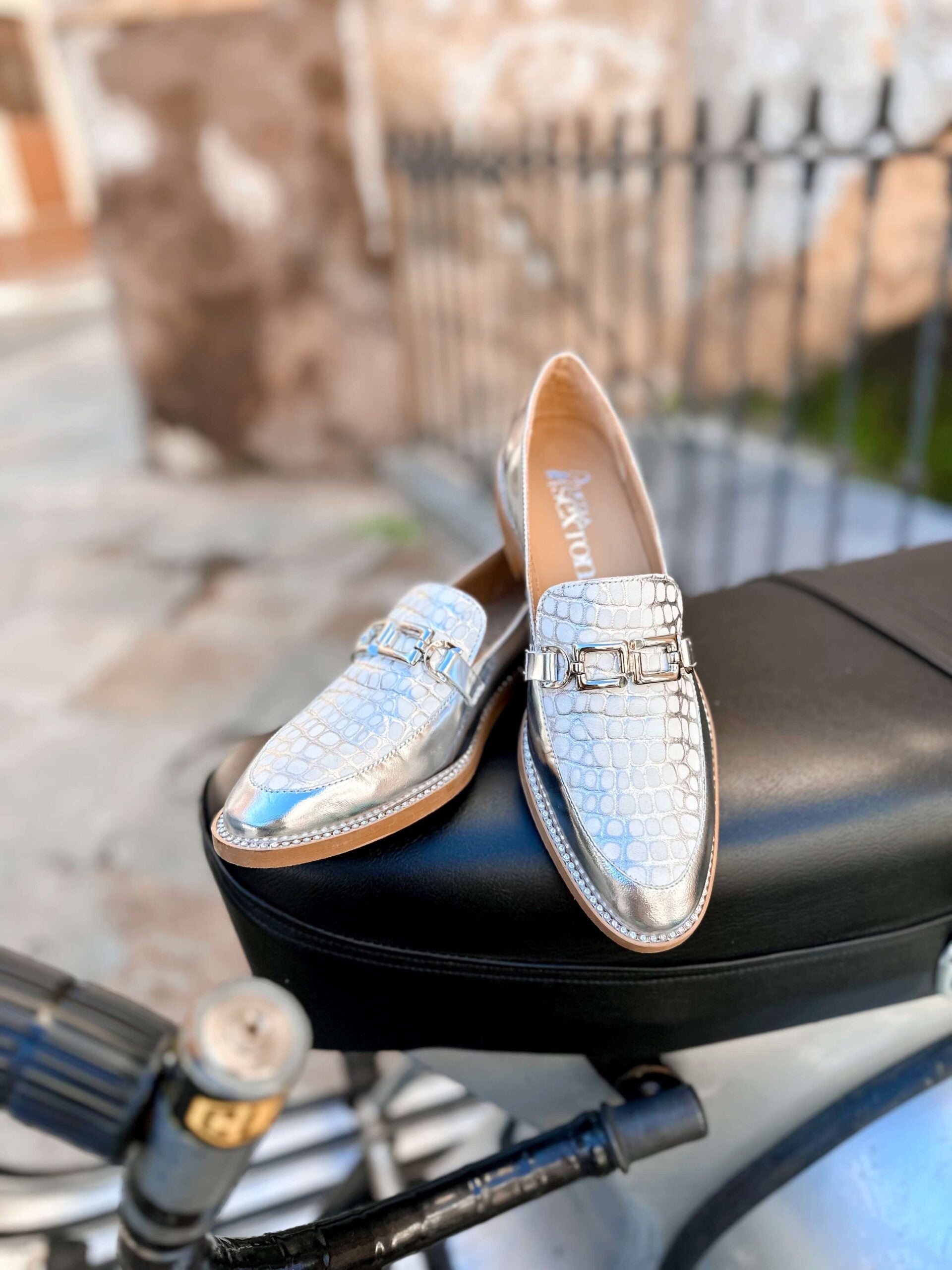 Silver & White Loafer