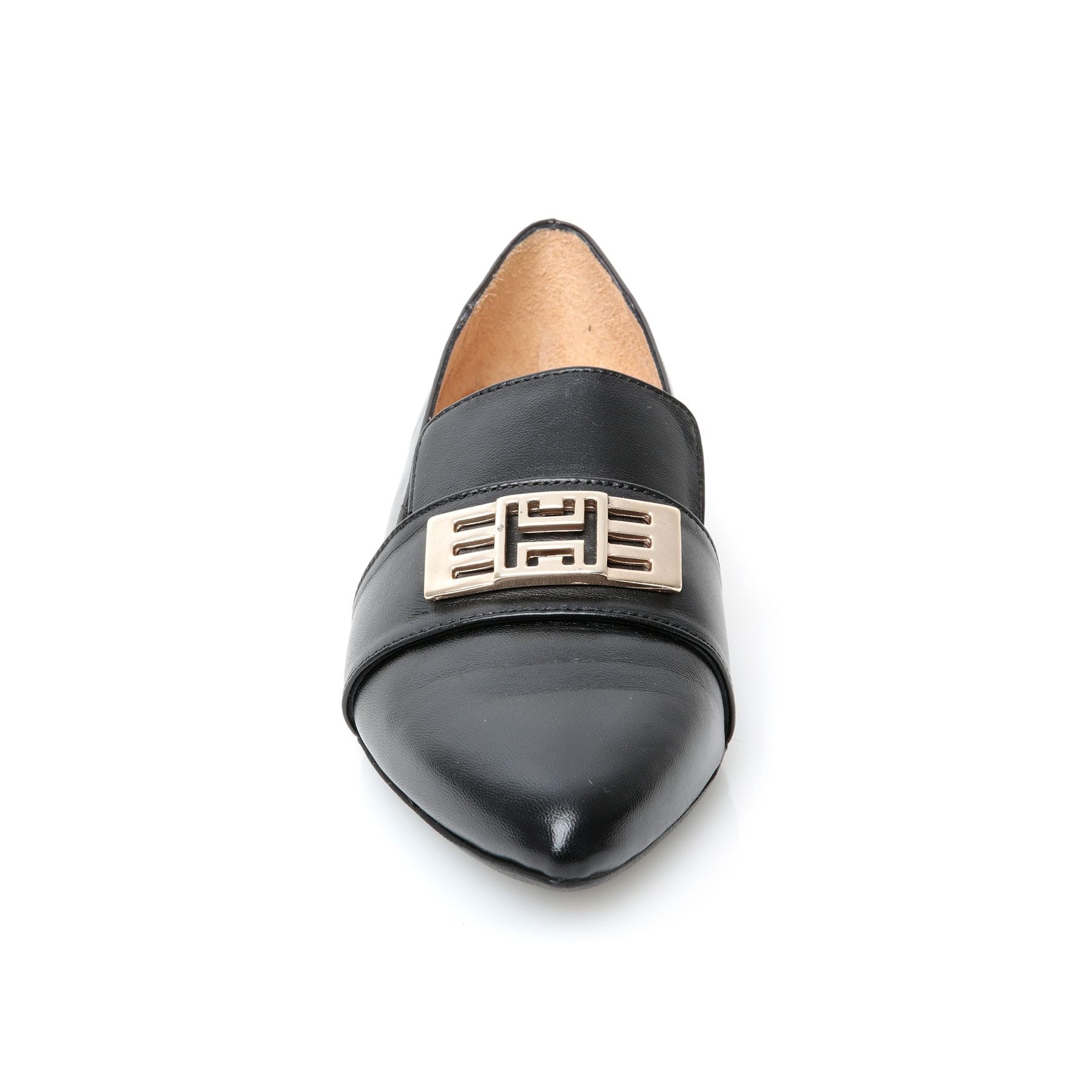 Black Leather Pointed Pump