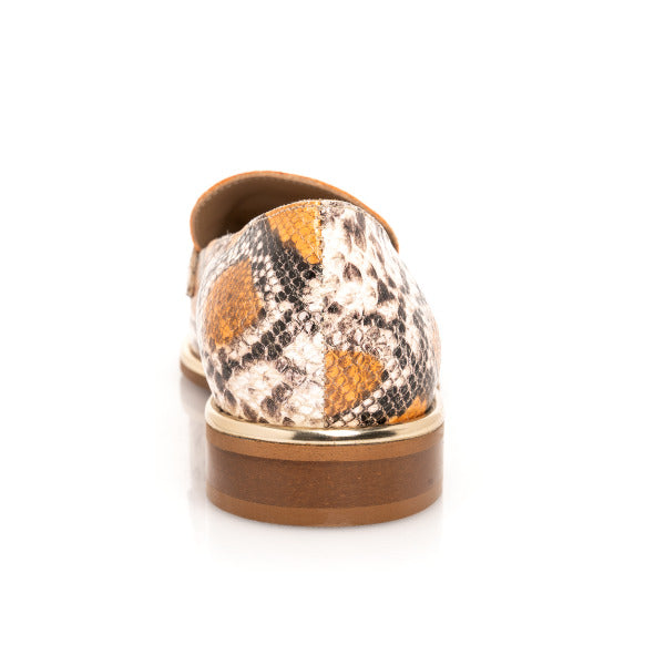 Orange Snake Print Loafer