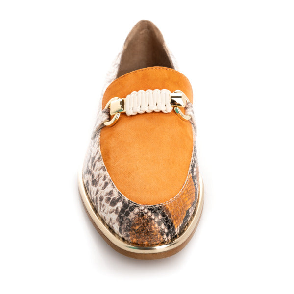 Orange Snake Print Loafer