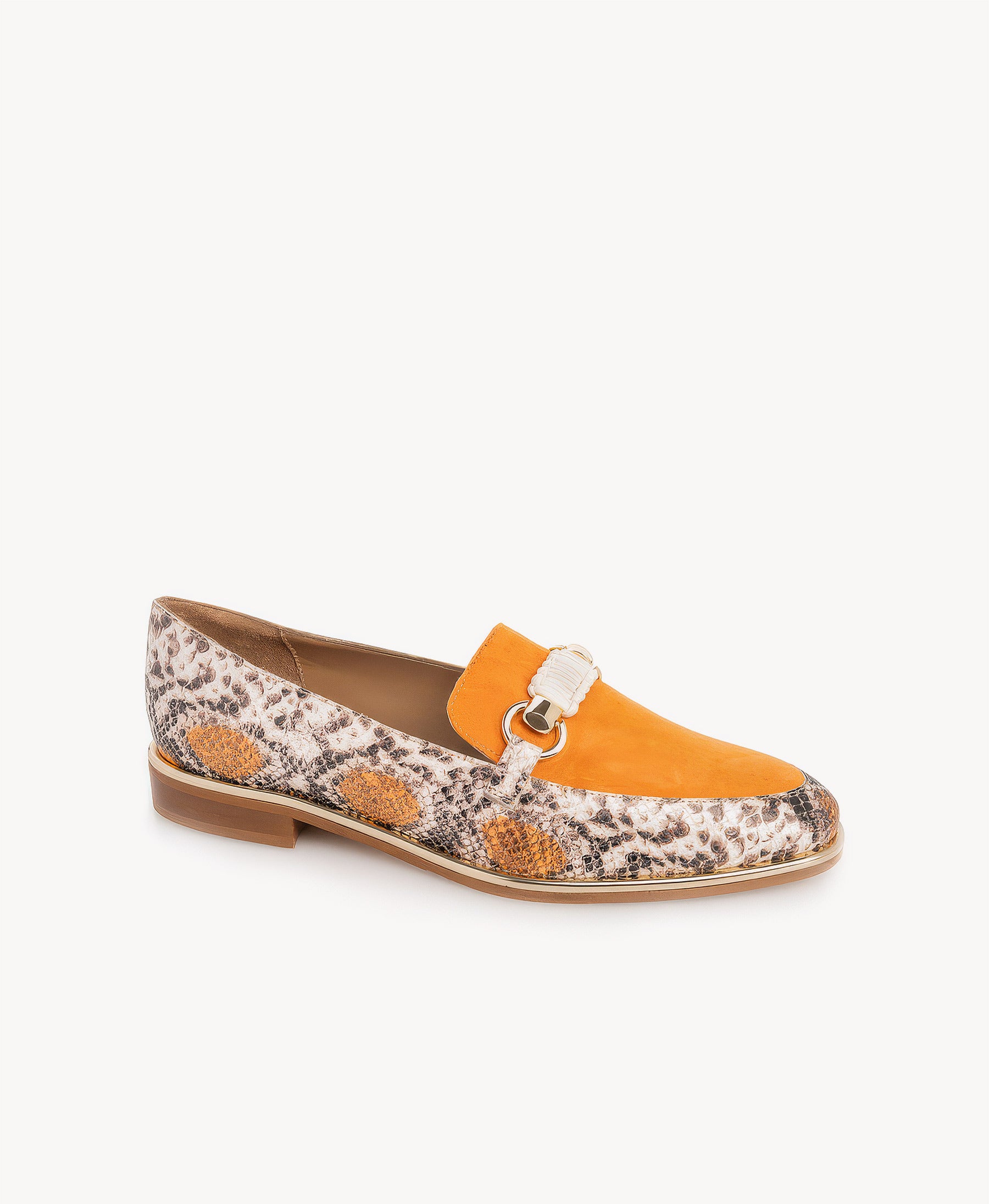 Orange Snake Print Loafer