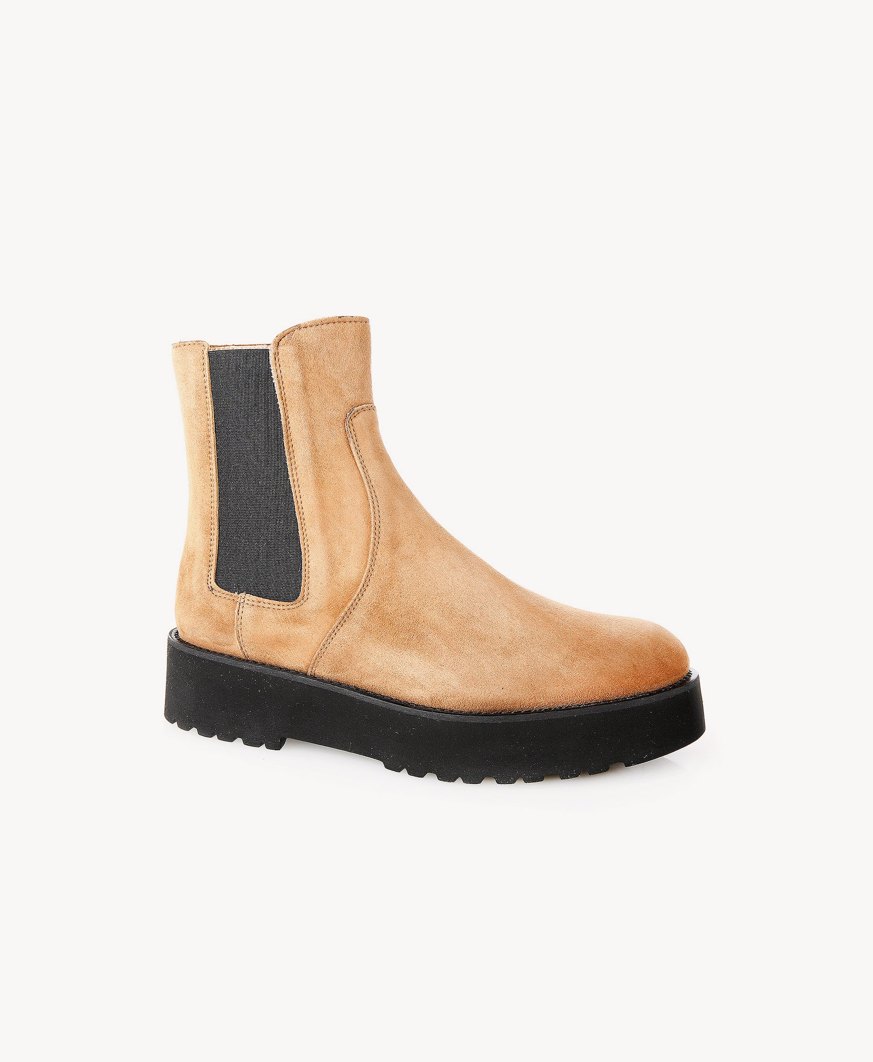 Flatform Tan Ankle Boot