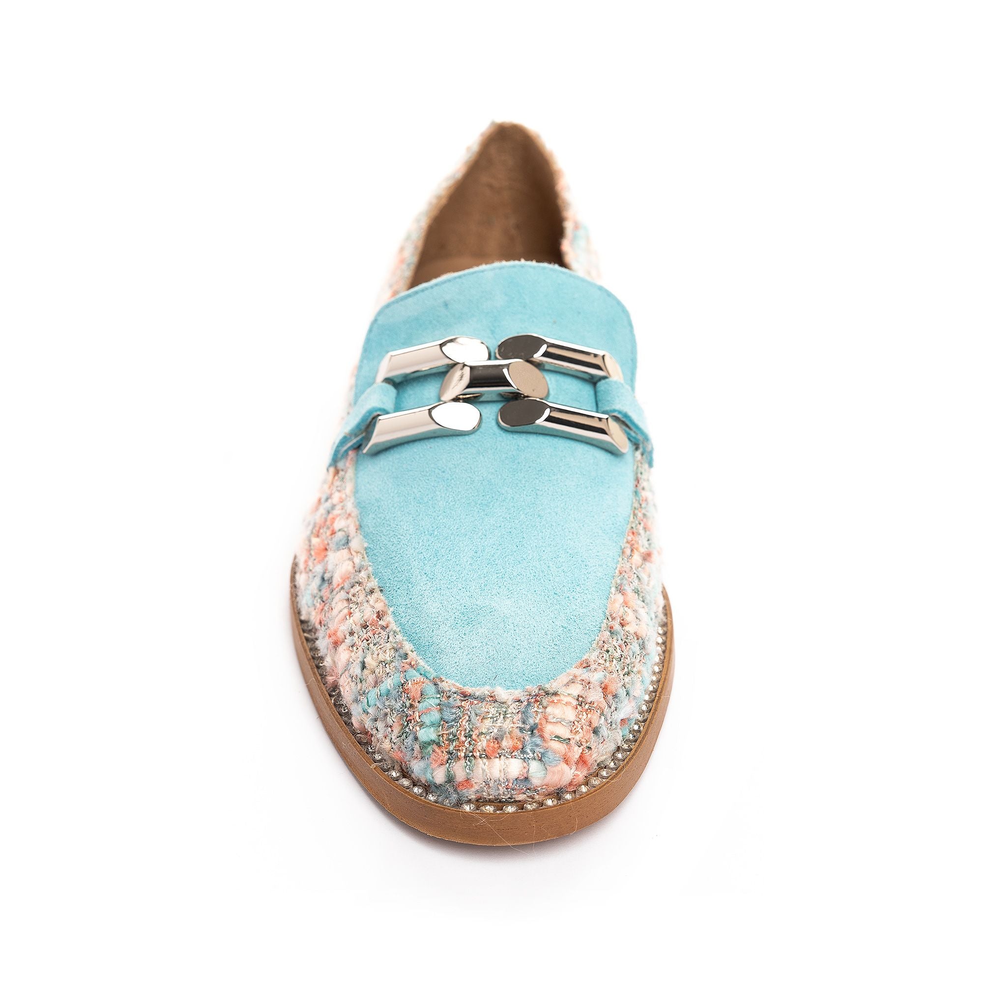 Aqua Blue Tweed Loafer