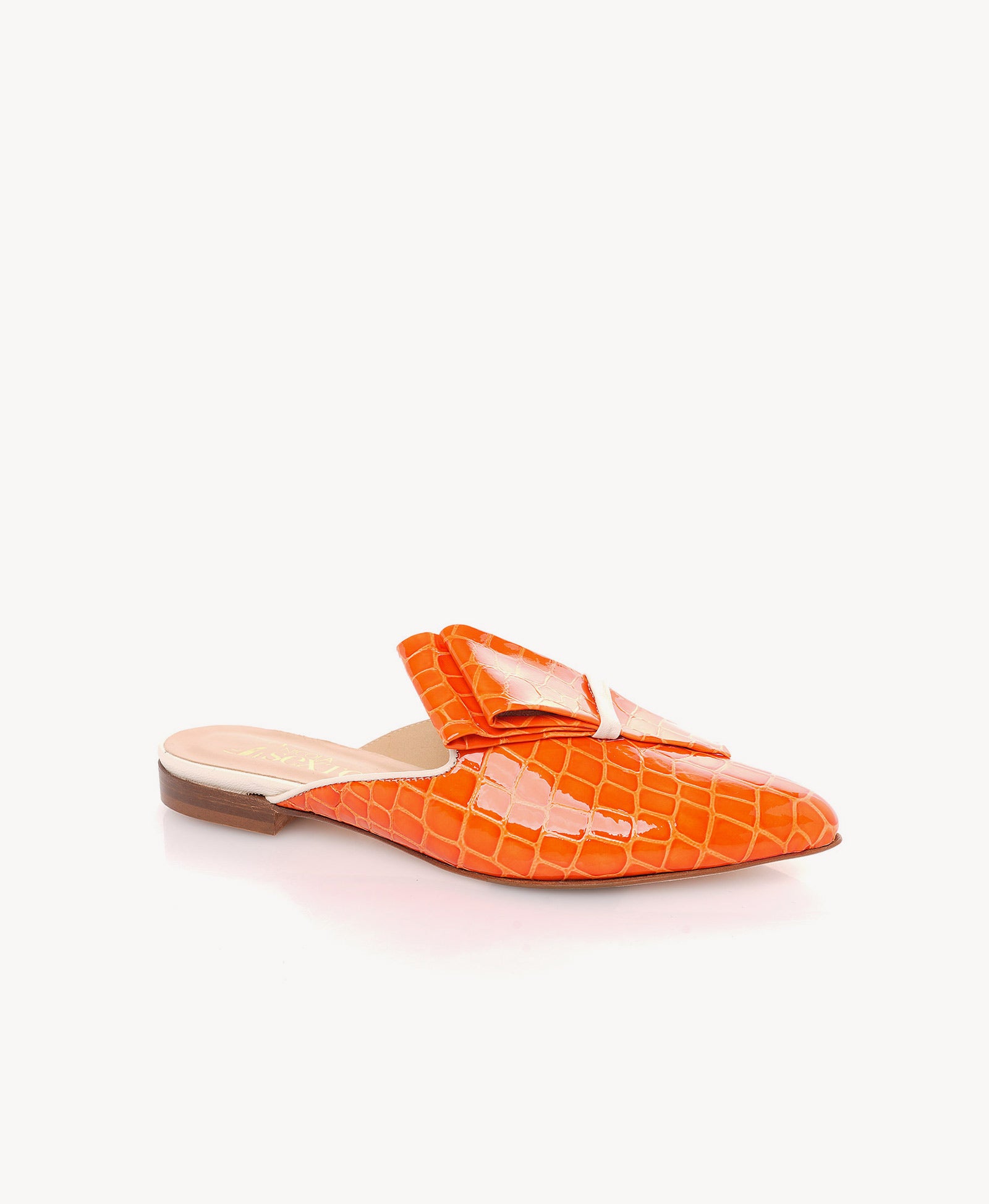 Orange Croc Mule