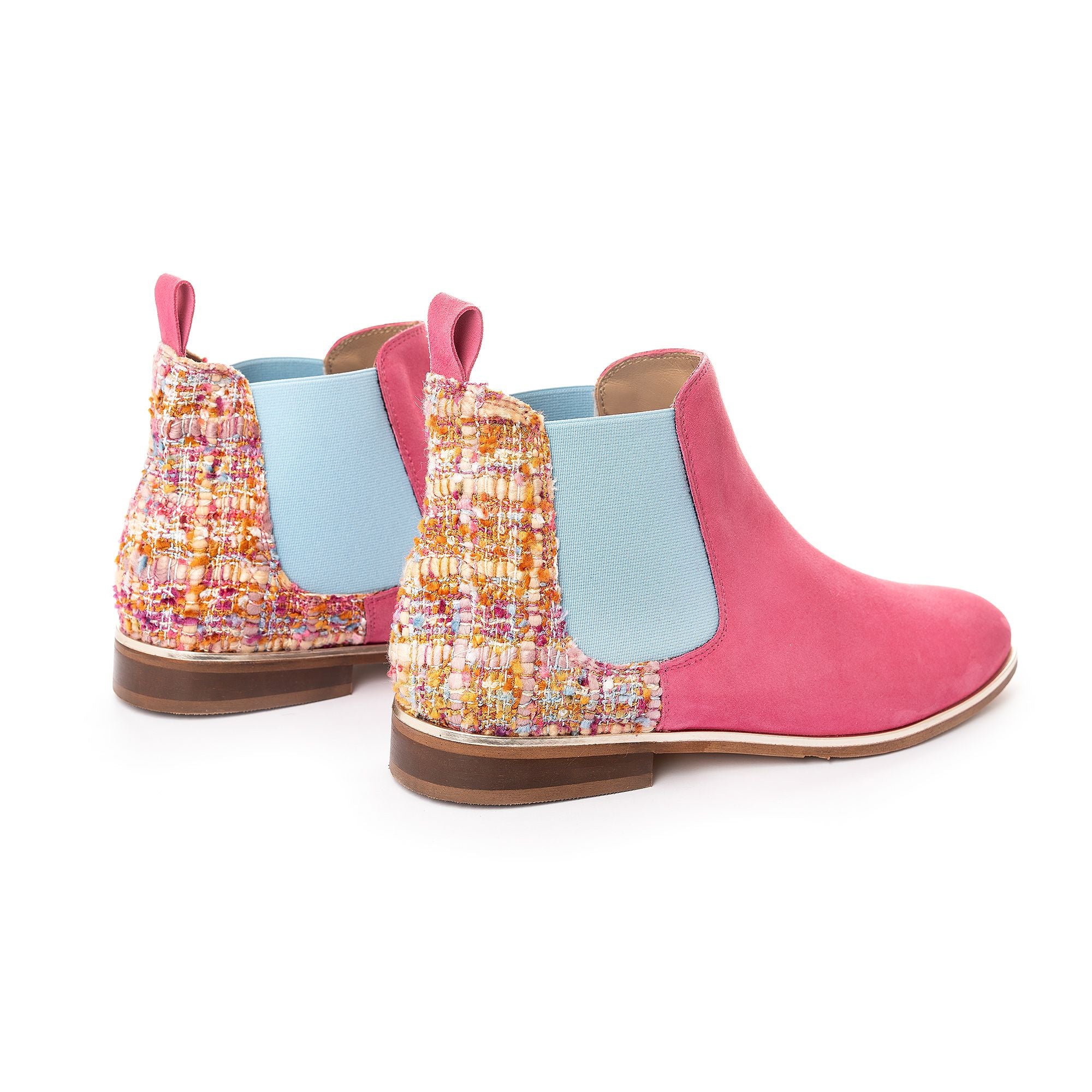 Pink Tweed Chelsea Boot