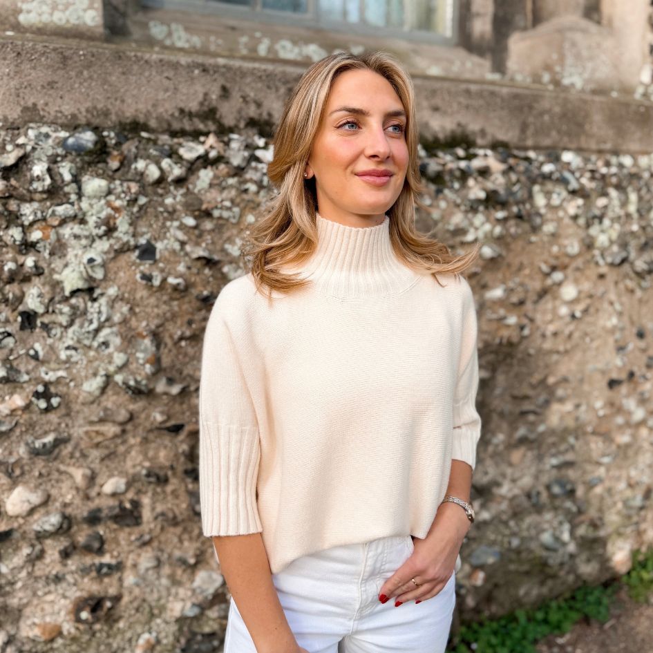 Isabella ¾ Sleeve Knit – Soft Cream