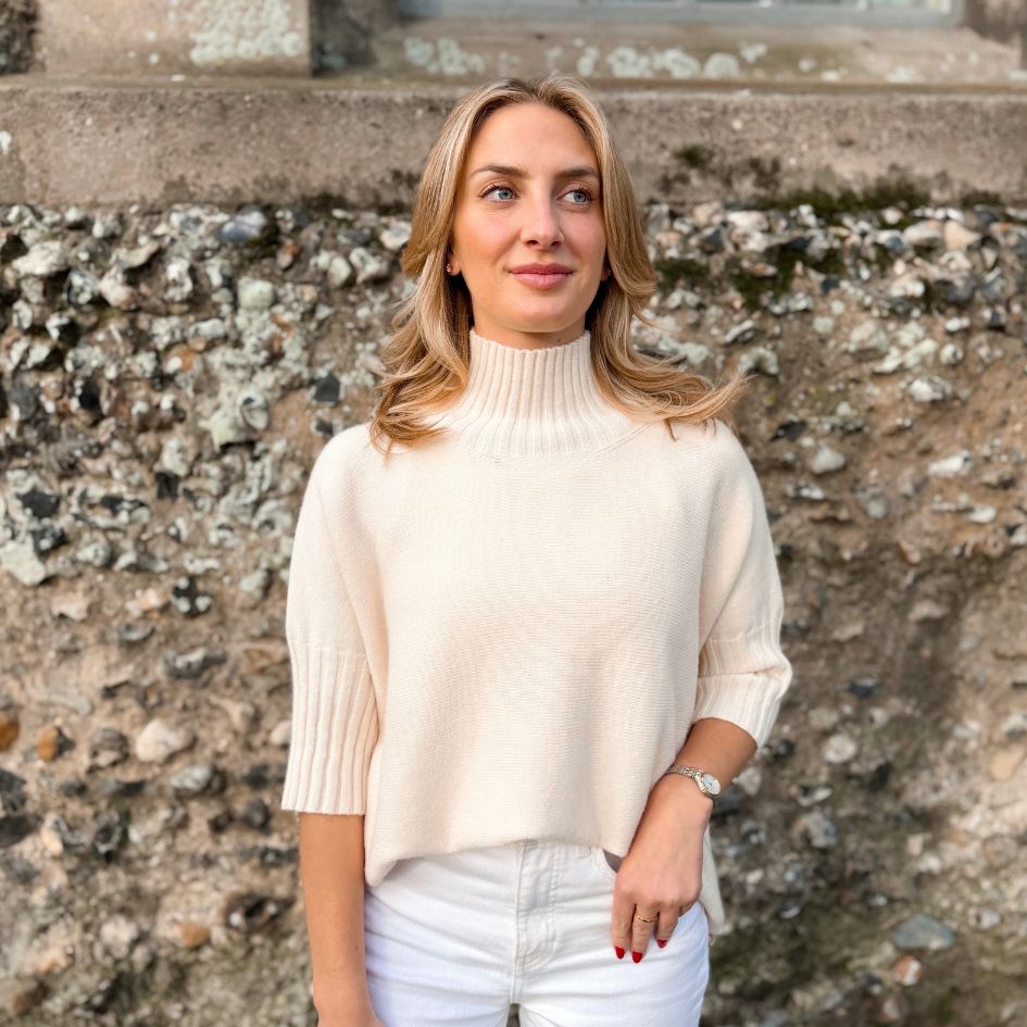 Isabella ¾ Sleeve Knit – Soft Cream