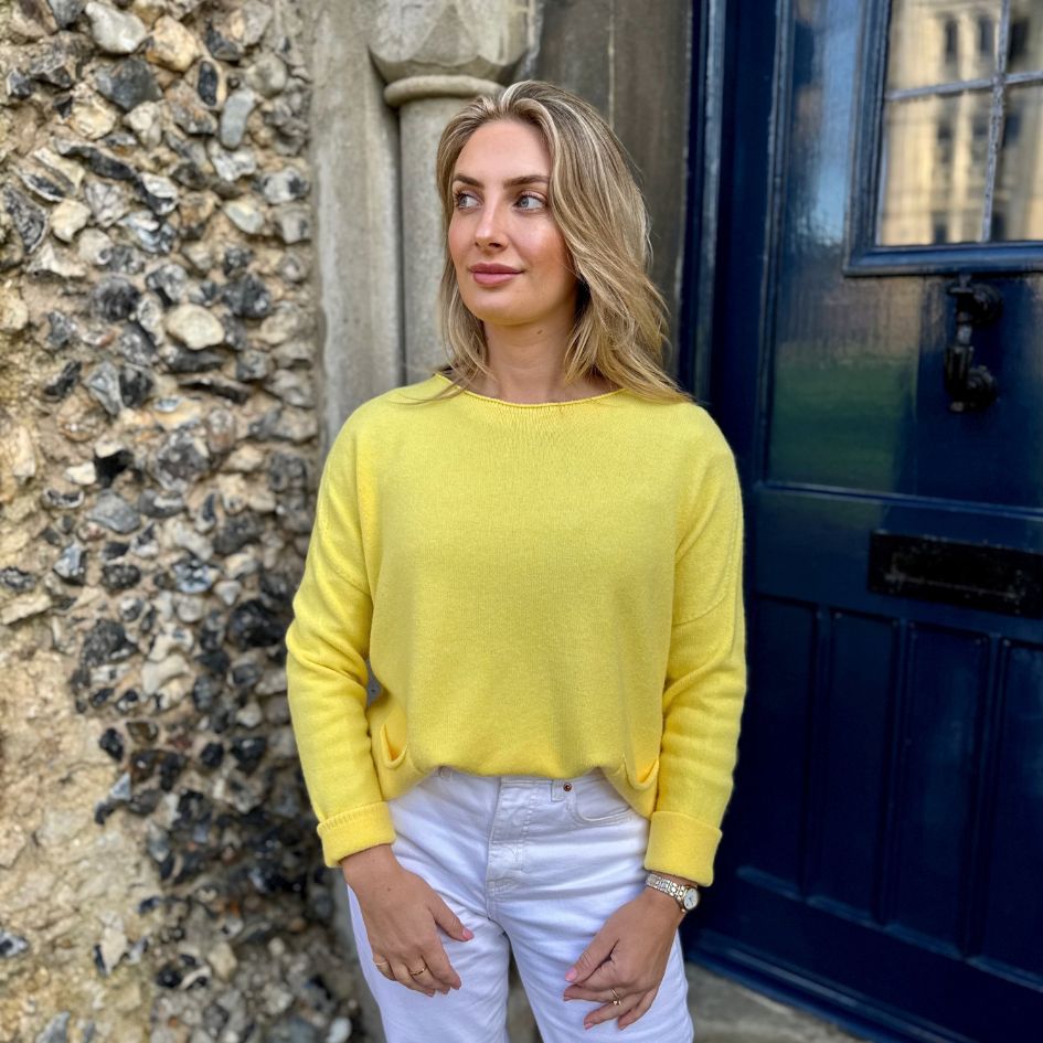 Lucia Pocket Knit – Sunflower Yellow