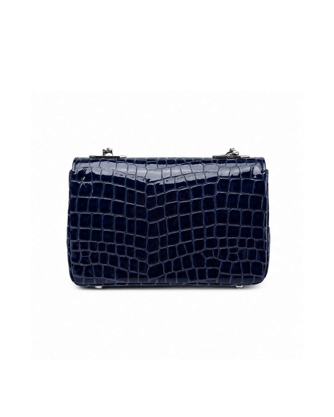 The Celia ~ Midnight Croc Crossbody Handbag