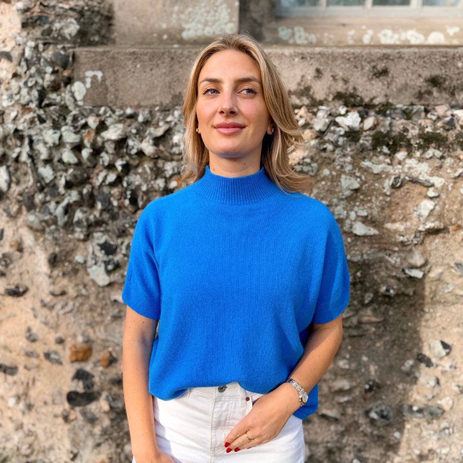 Sofia Short Sleeve Knit – Royal Blue
