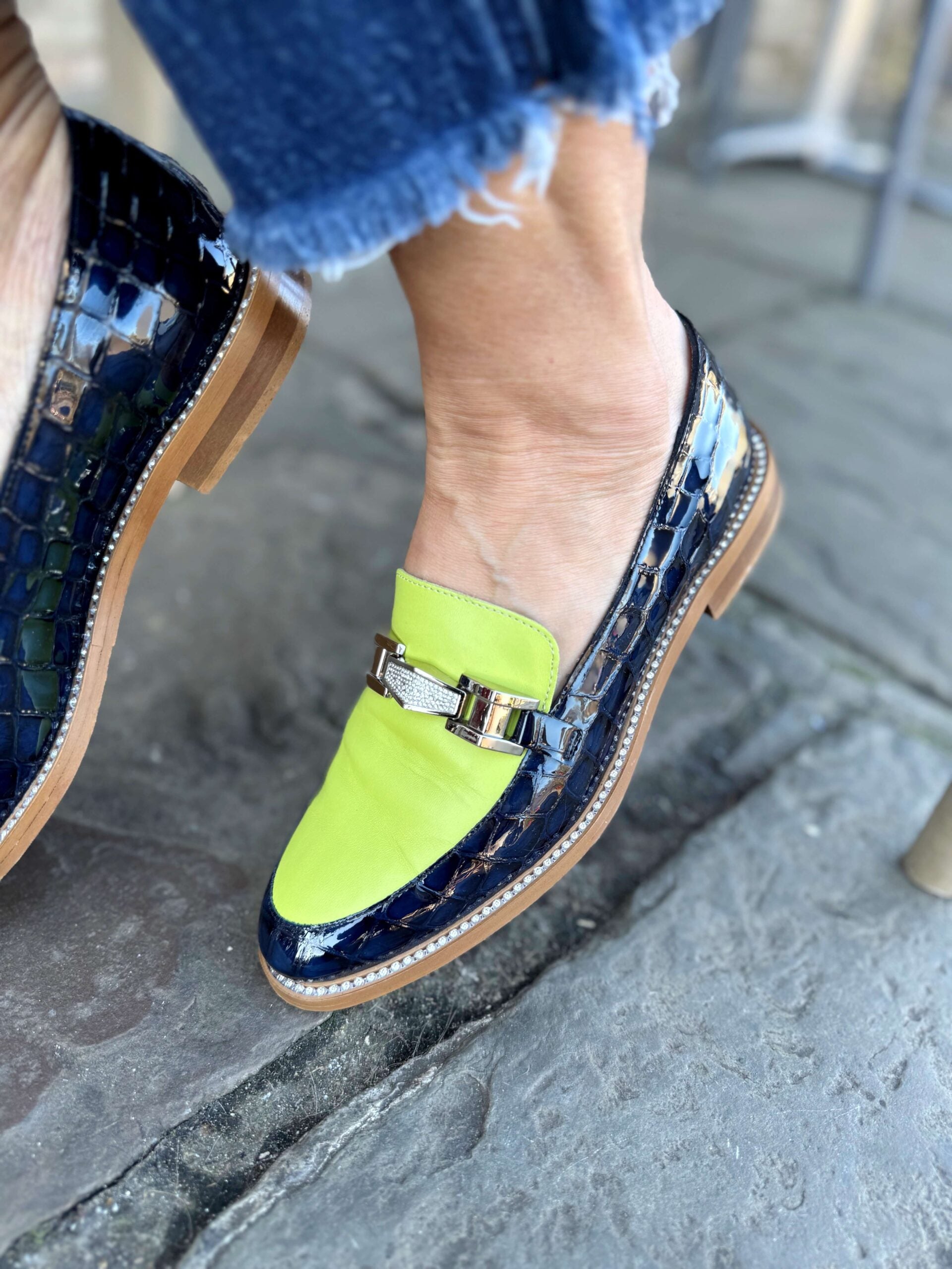 Navy Croc Loafer