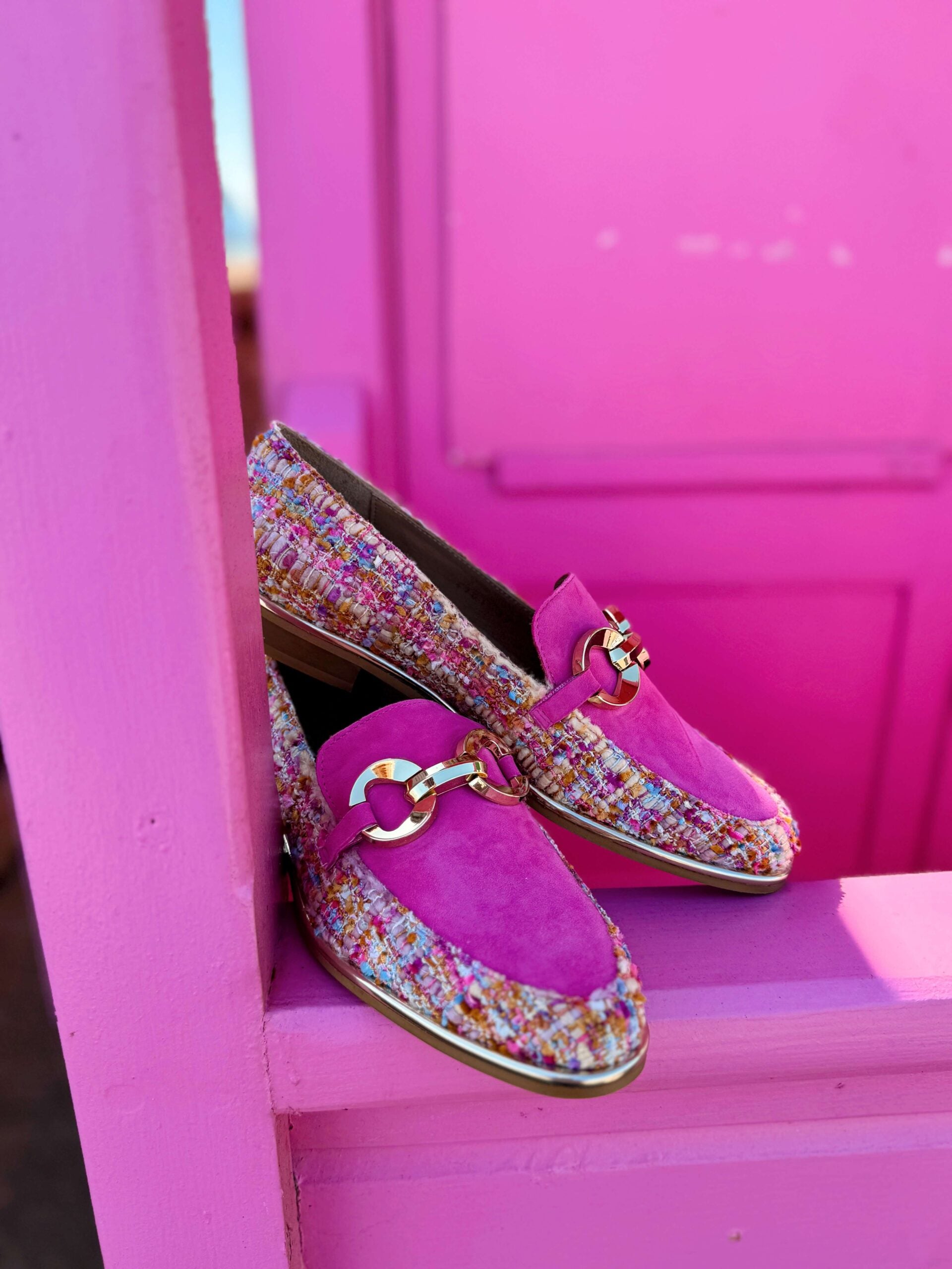 Pink Tweed Loafer