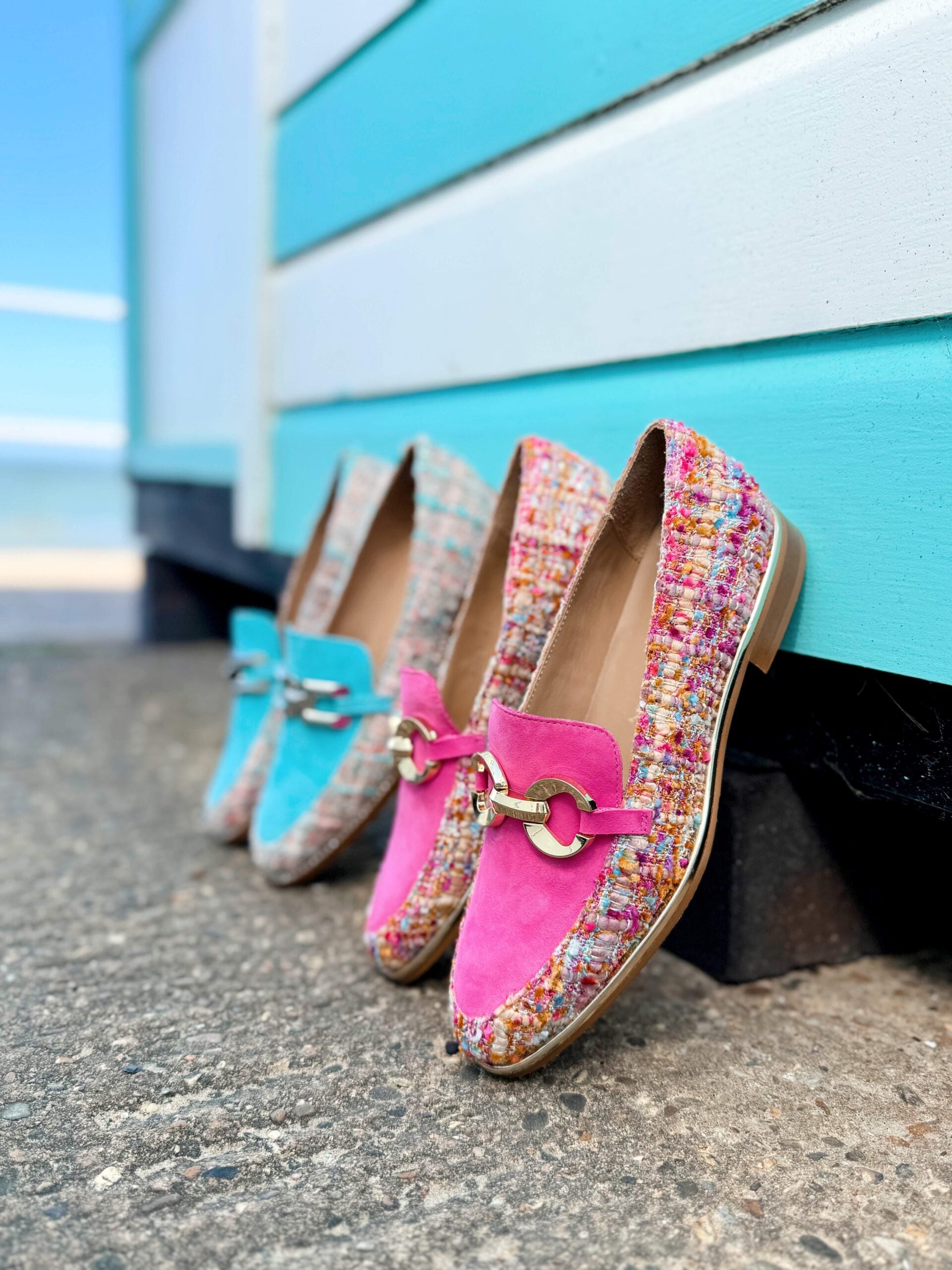 Aqua Blue Tweed Loafer
