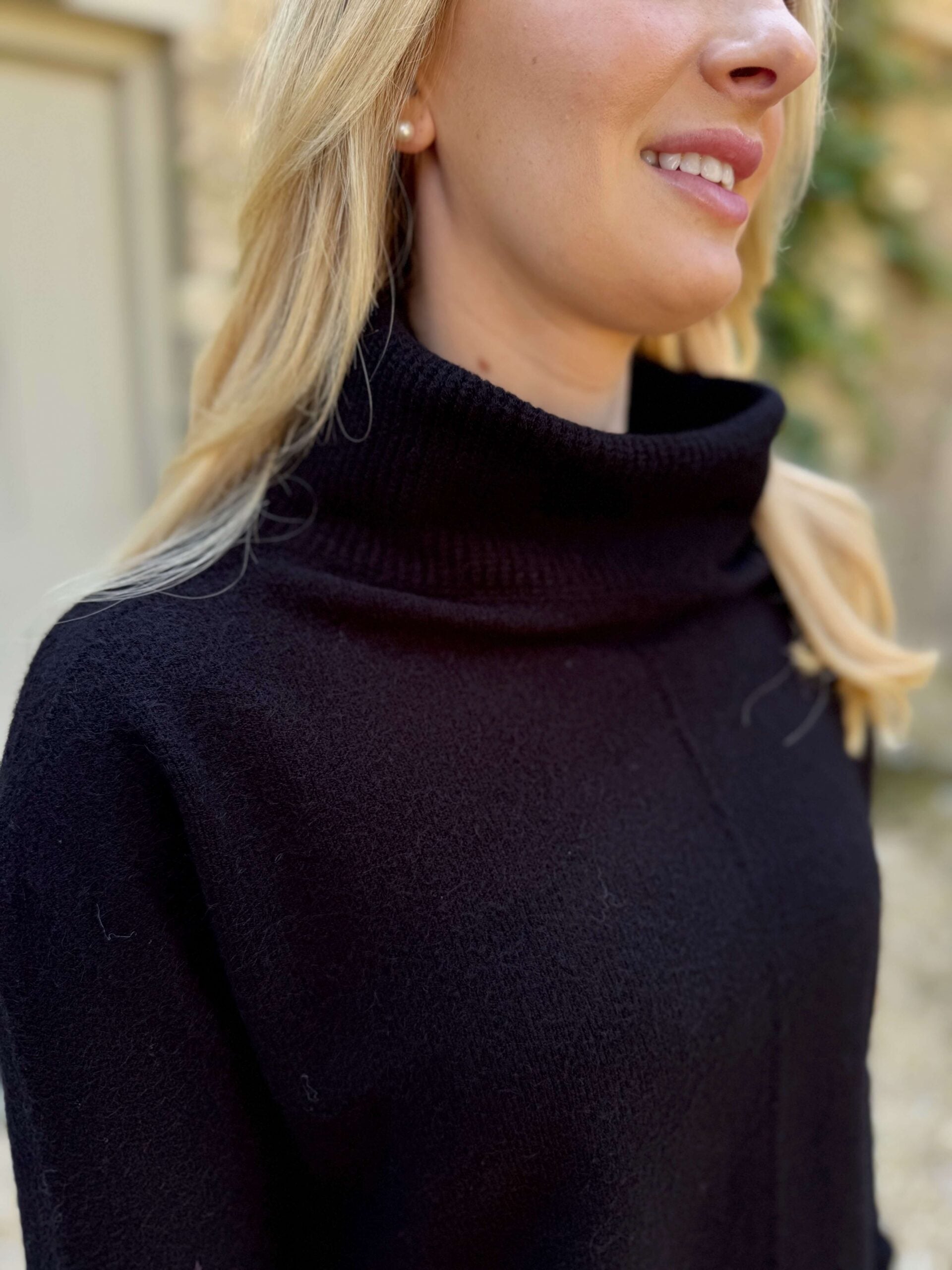 Elena Roll Neck Knit - Black
