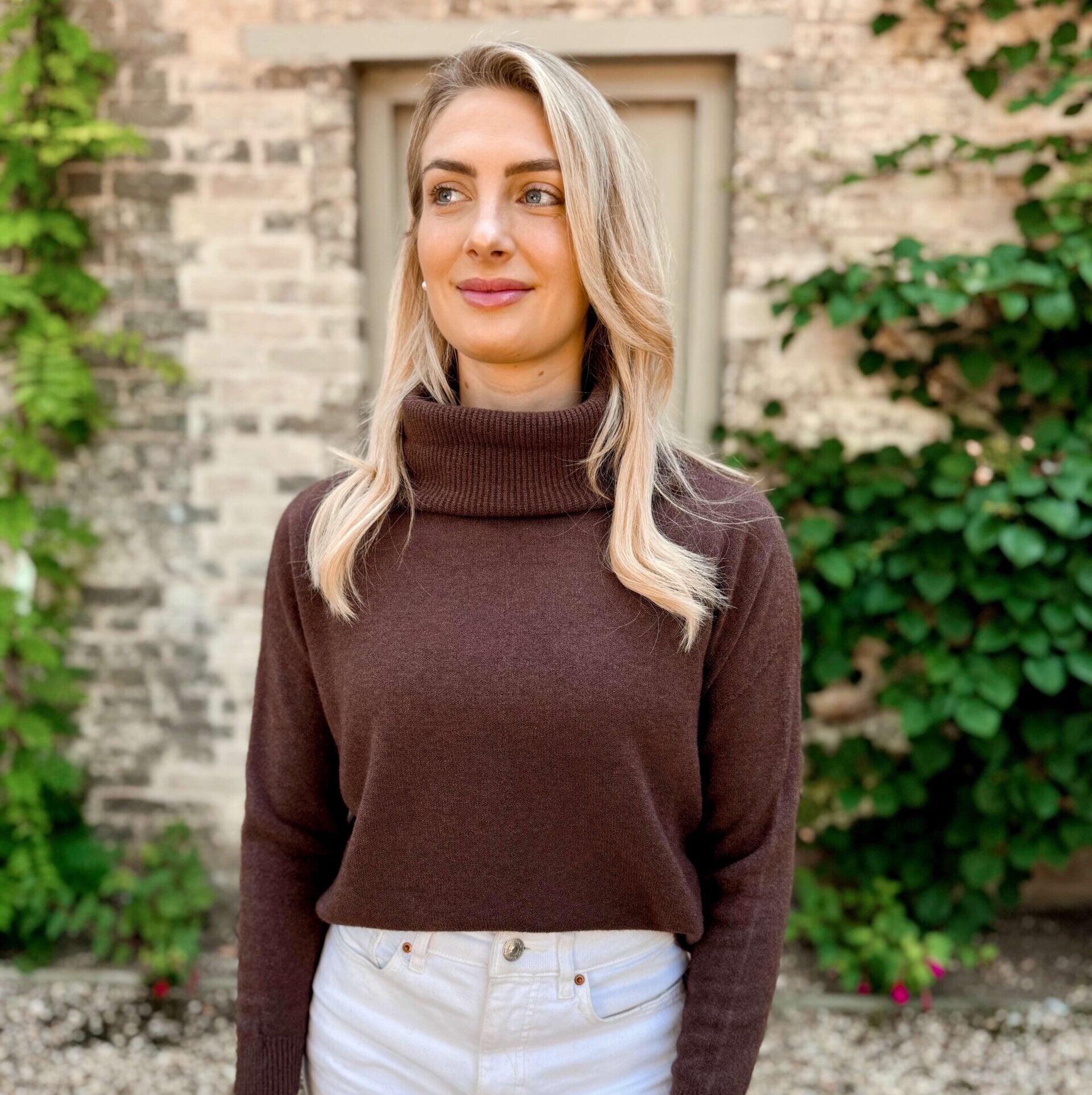 Elena Roll Neck Knit - Chocolate