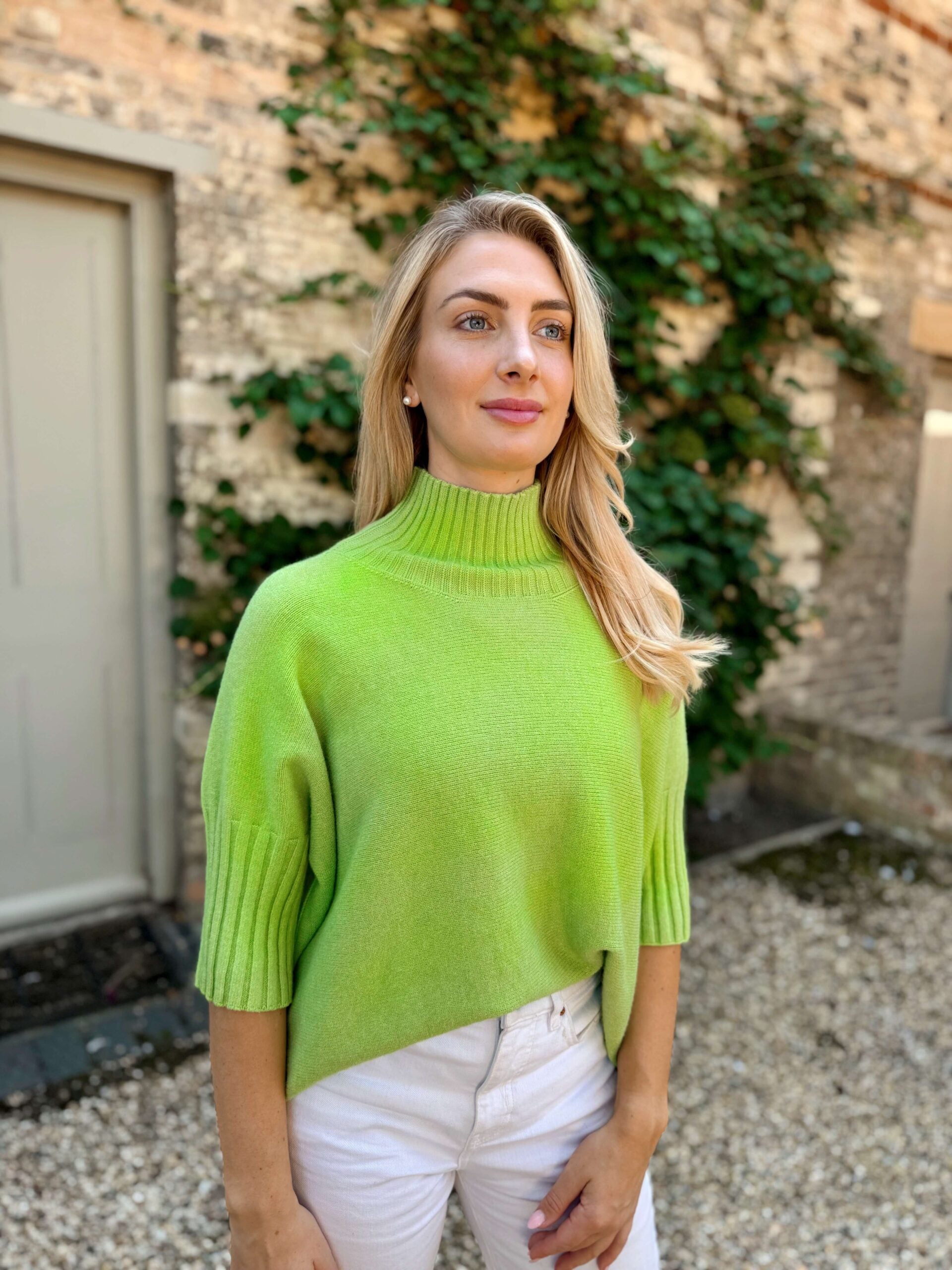 Isabella ¾ Sleeve Knit - Lime