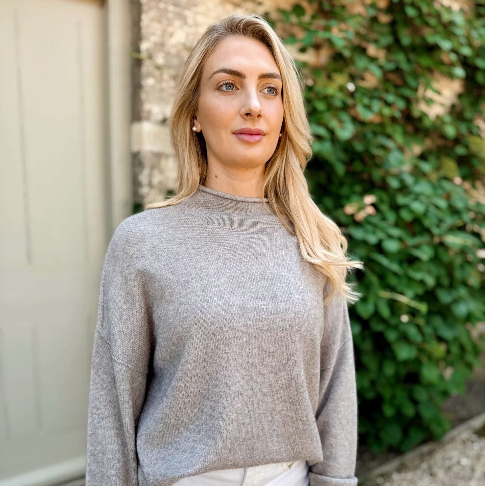 Emilia High Neck Knit - Oatmeal