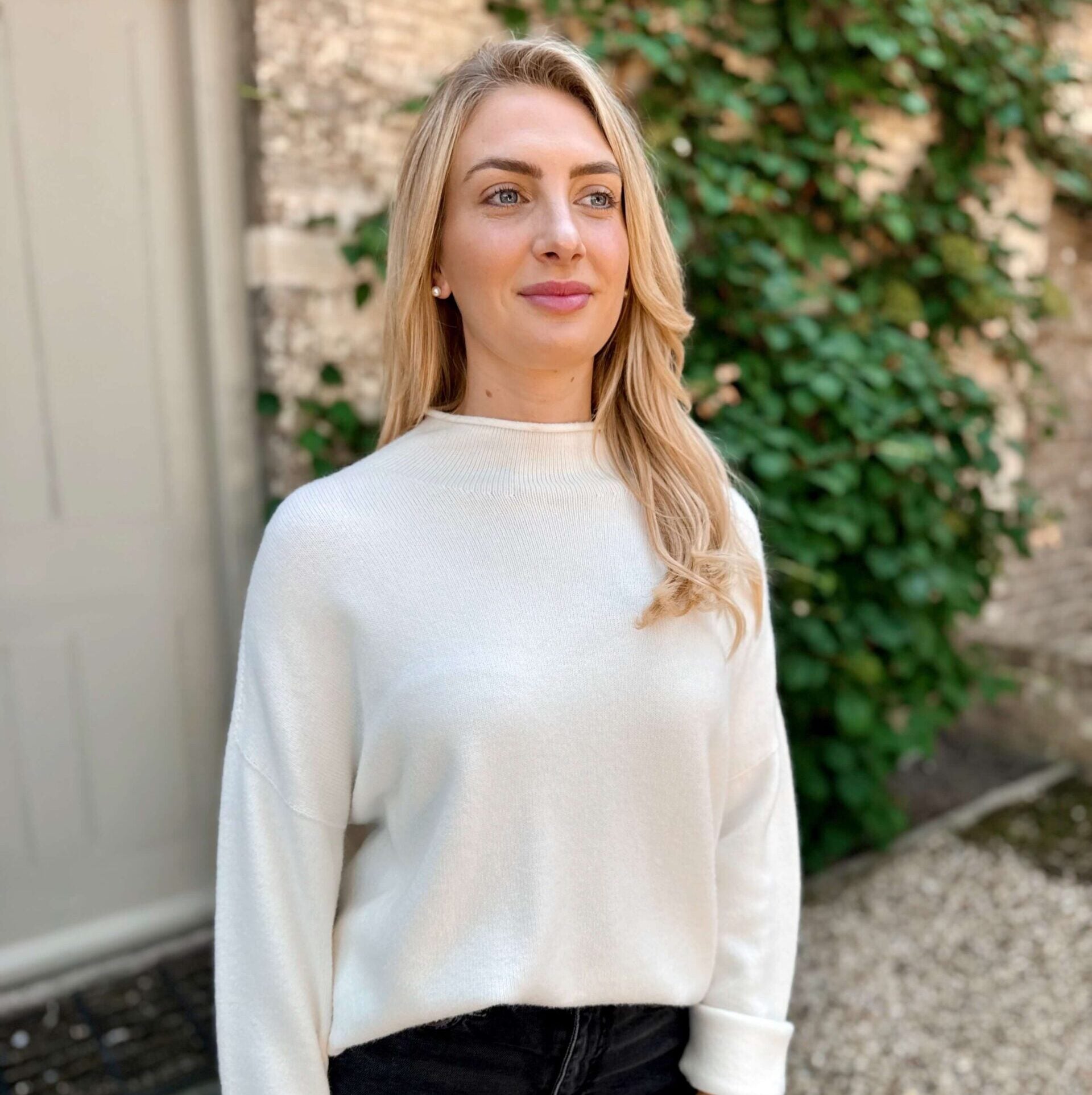 Emilia High Neck Knit - Cream