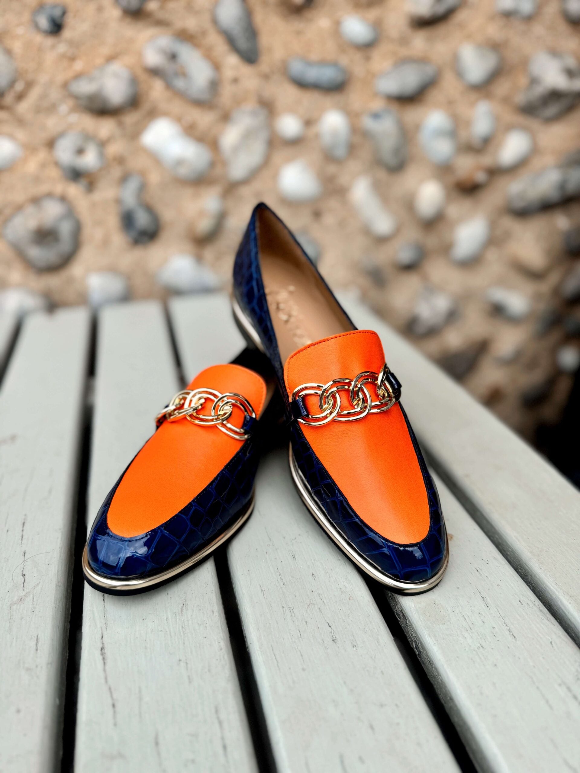 Navy & Mandarin Loafer