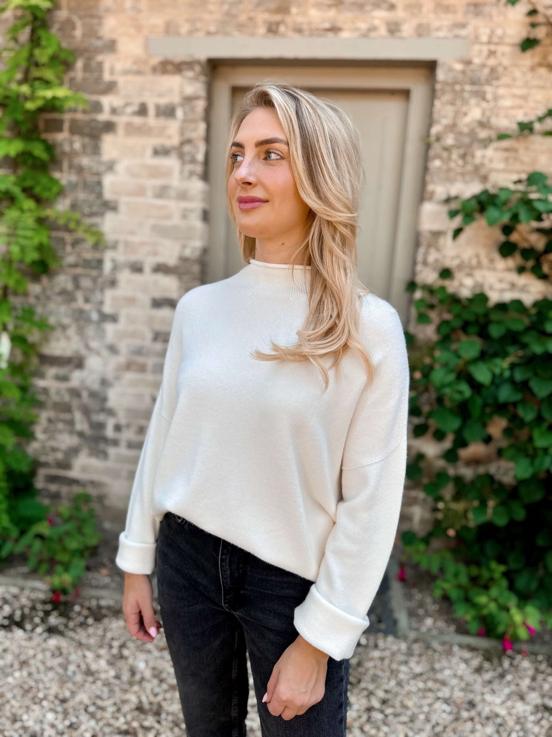 Emilia High Neck Knit - Cream