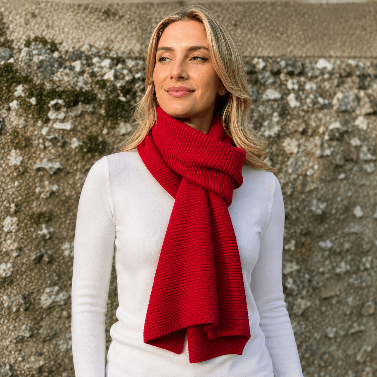 Red Knitted Scarf