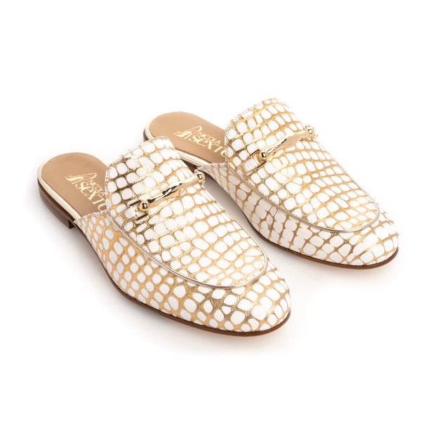 Gold & White Mule