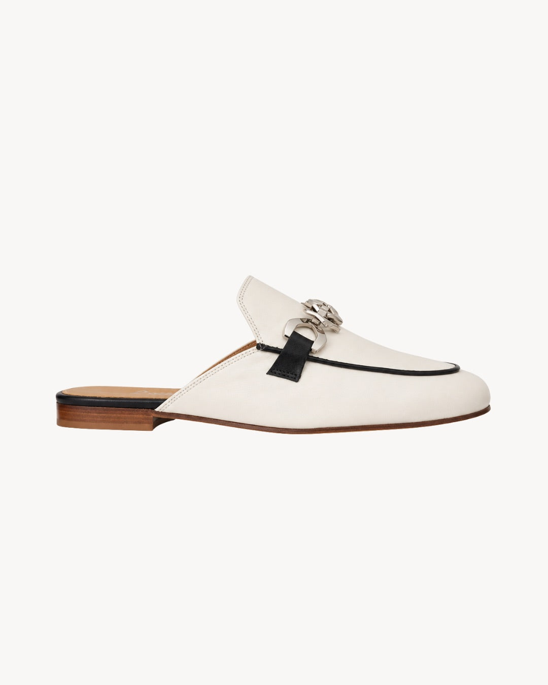 White & Navy Mule