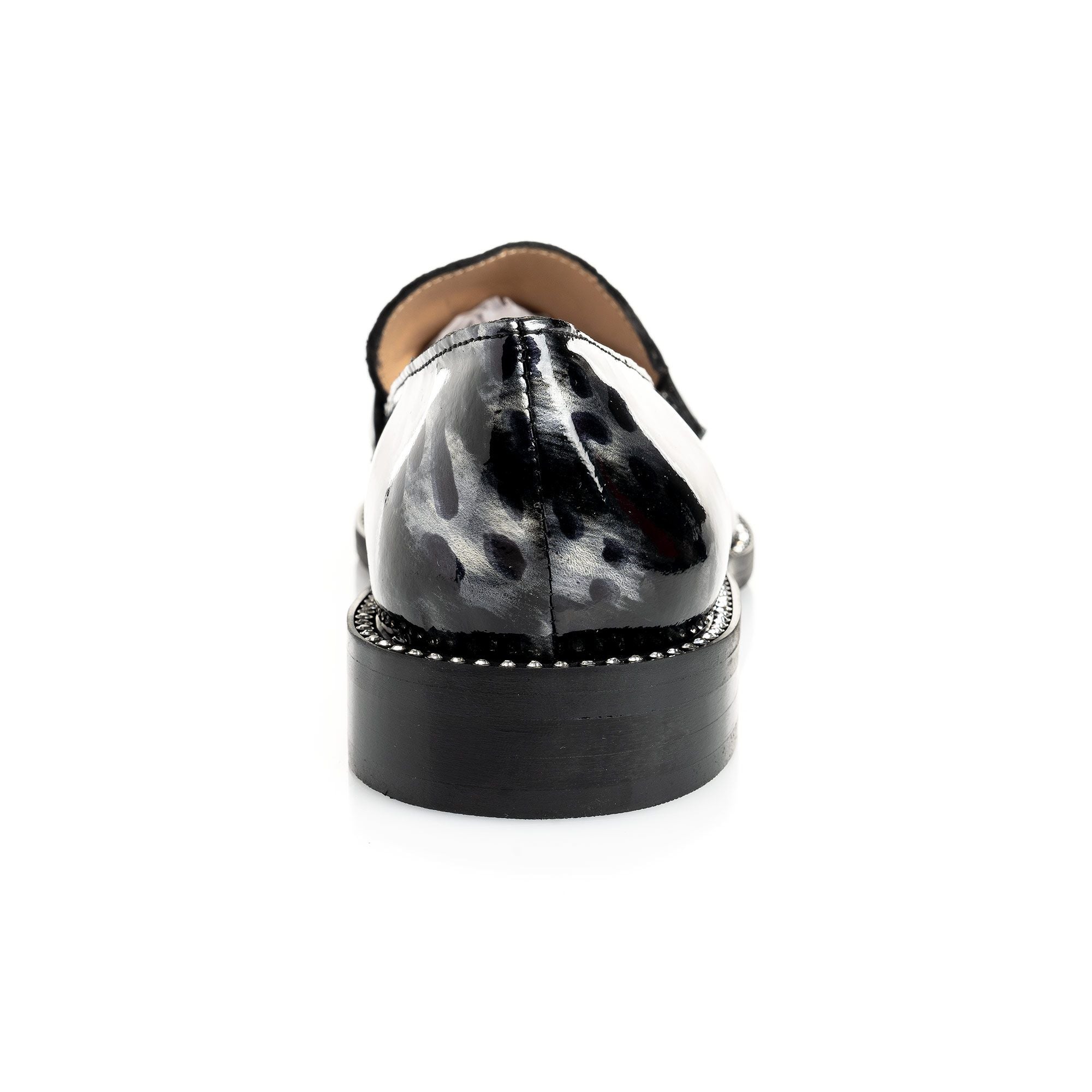 Black Patent Leopard Print Loafer