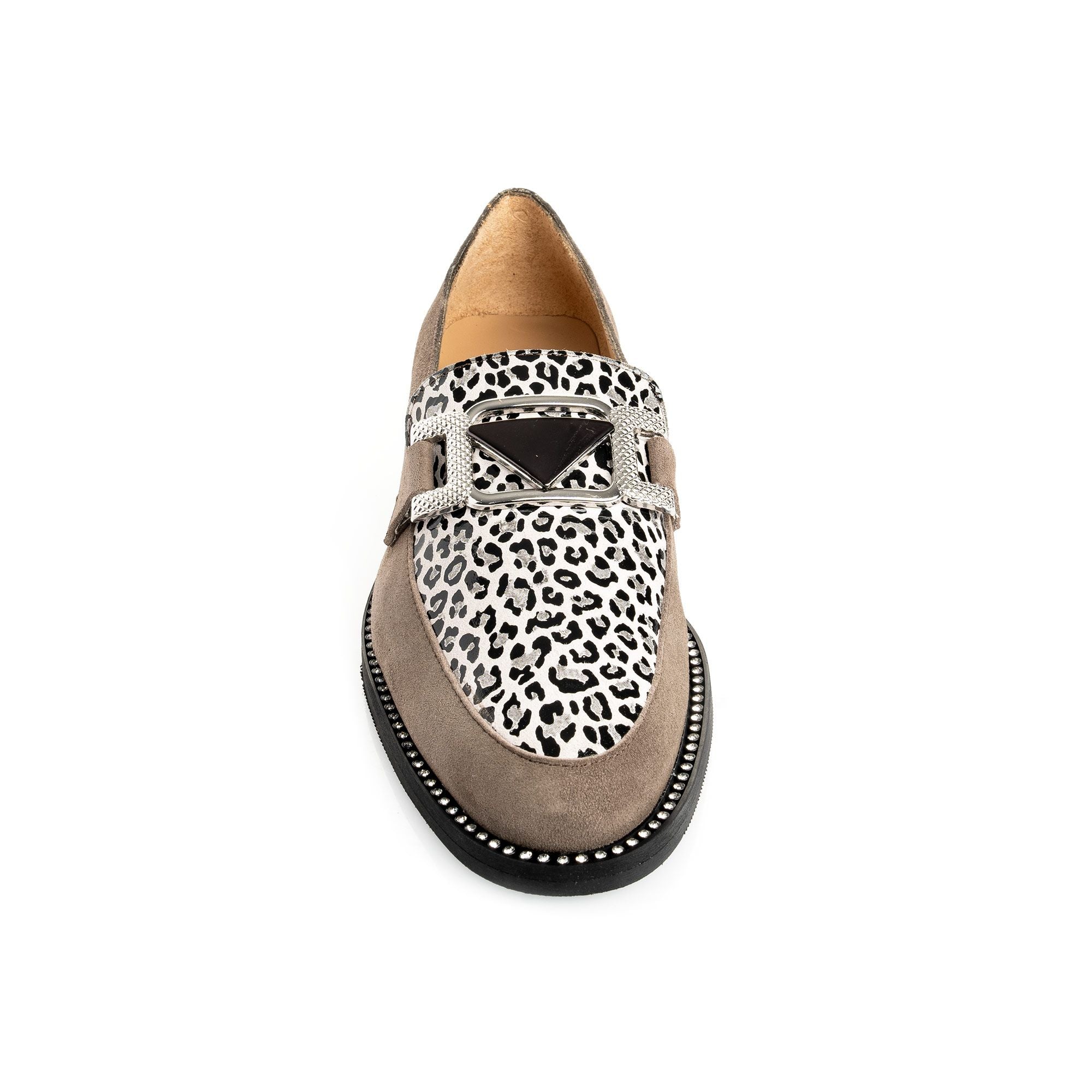 Grey Leopard Print Loafer