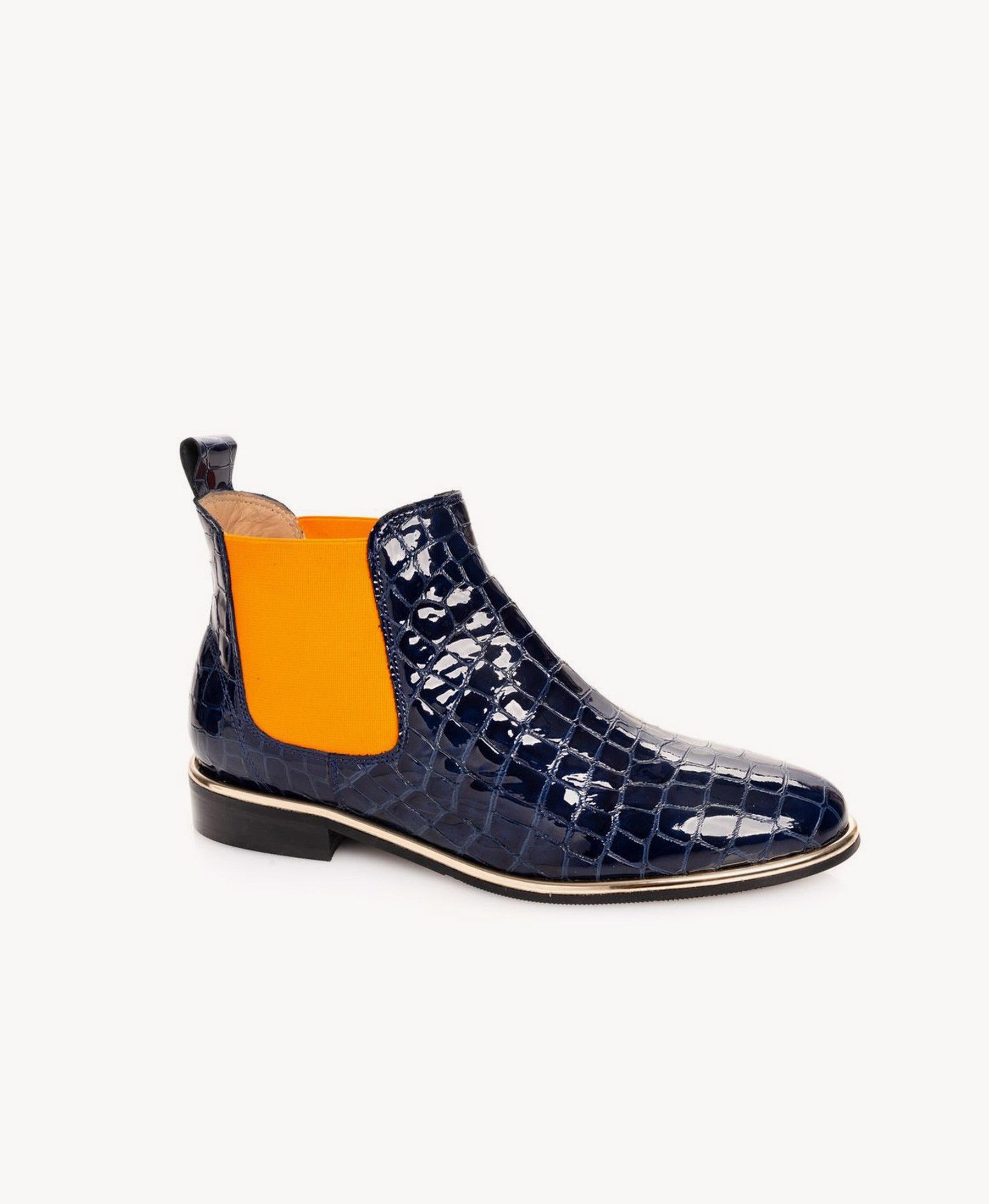Navy & Mandarin Chelsea Boot