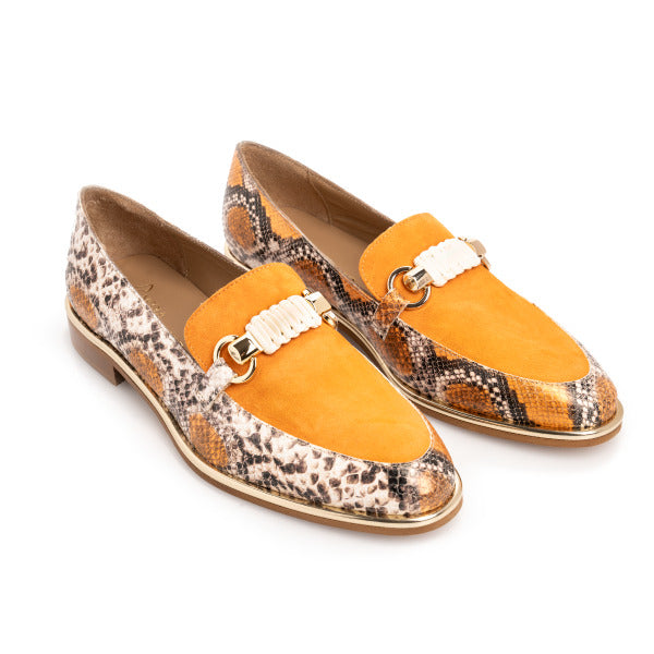 Orange Snake Print Loafer