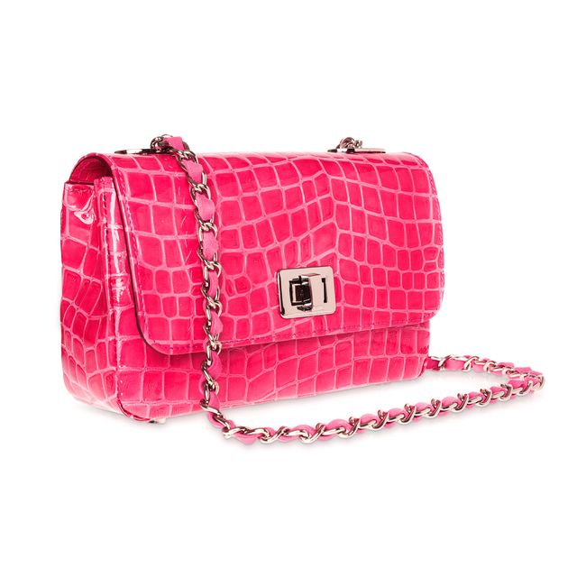 The Celia ~ Pink Croc Crossbody Handbag