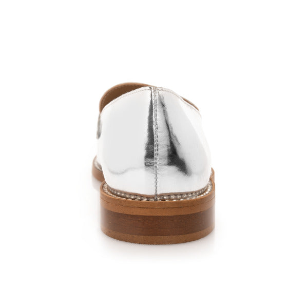 Silver & White Loafer