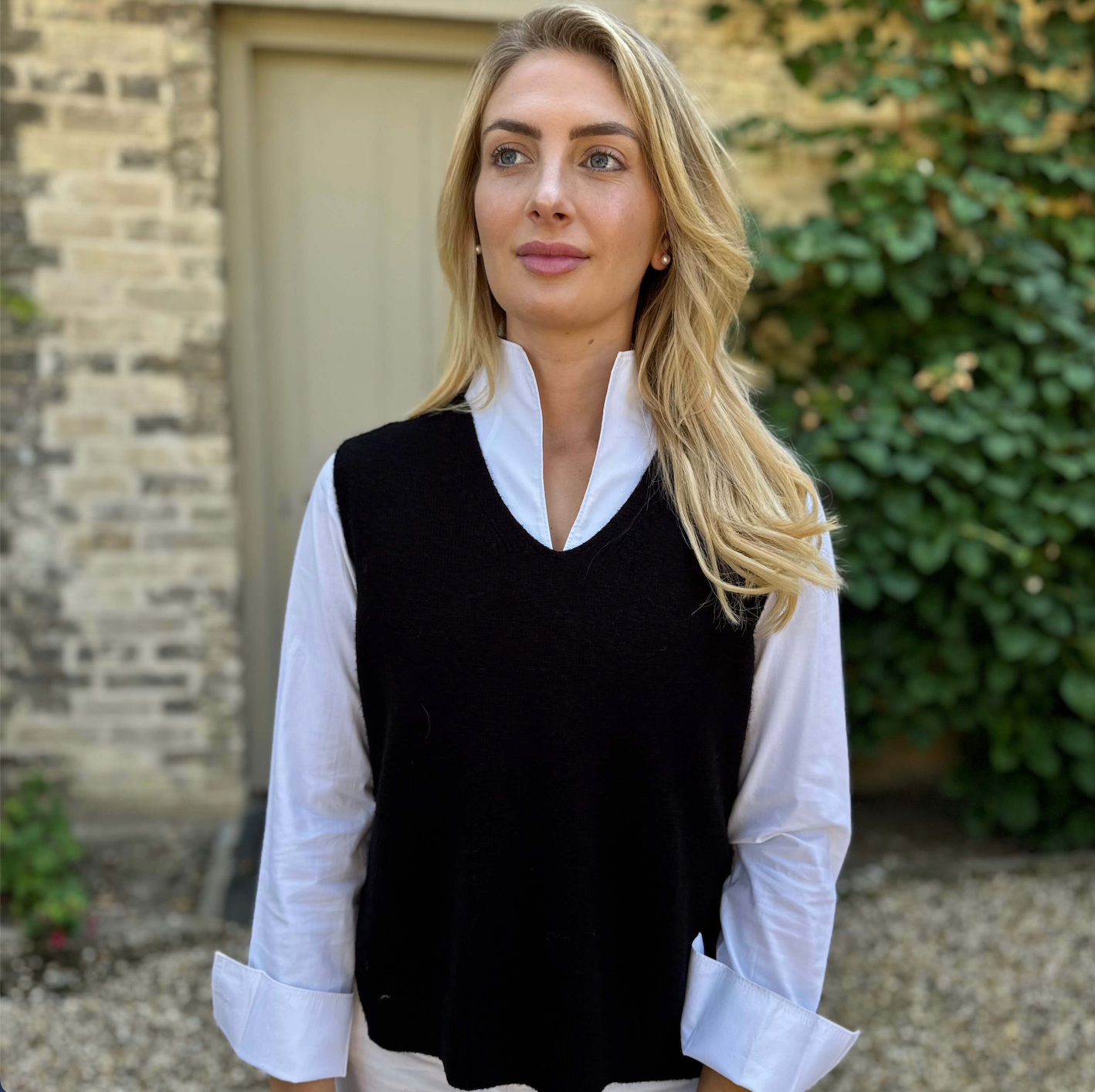 Black V-Neck Vest