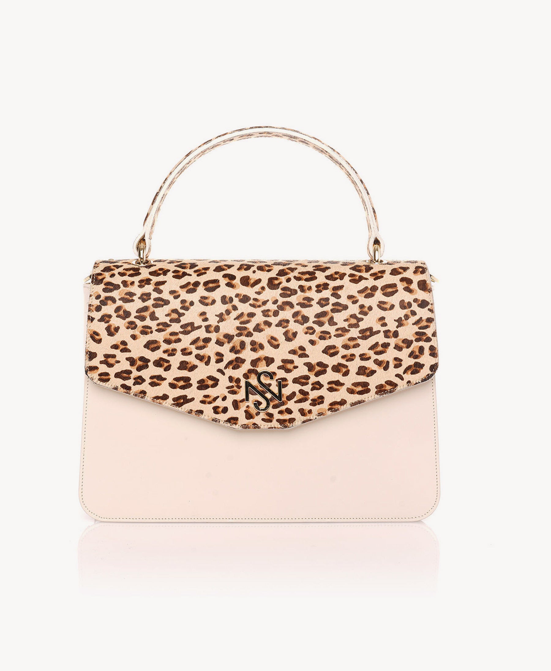 Leopard Print 'India' Top Handle Bag - Large