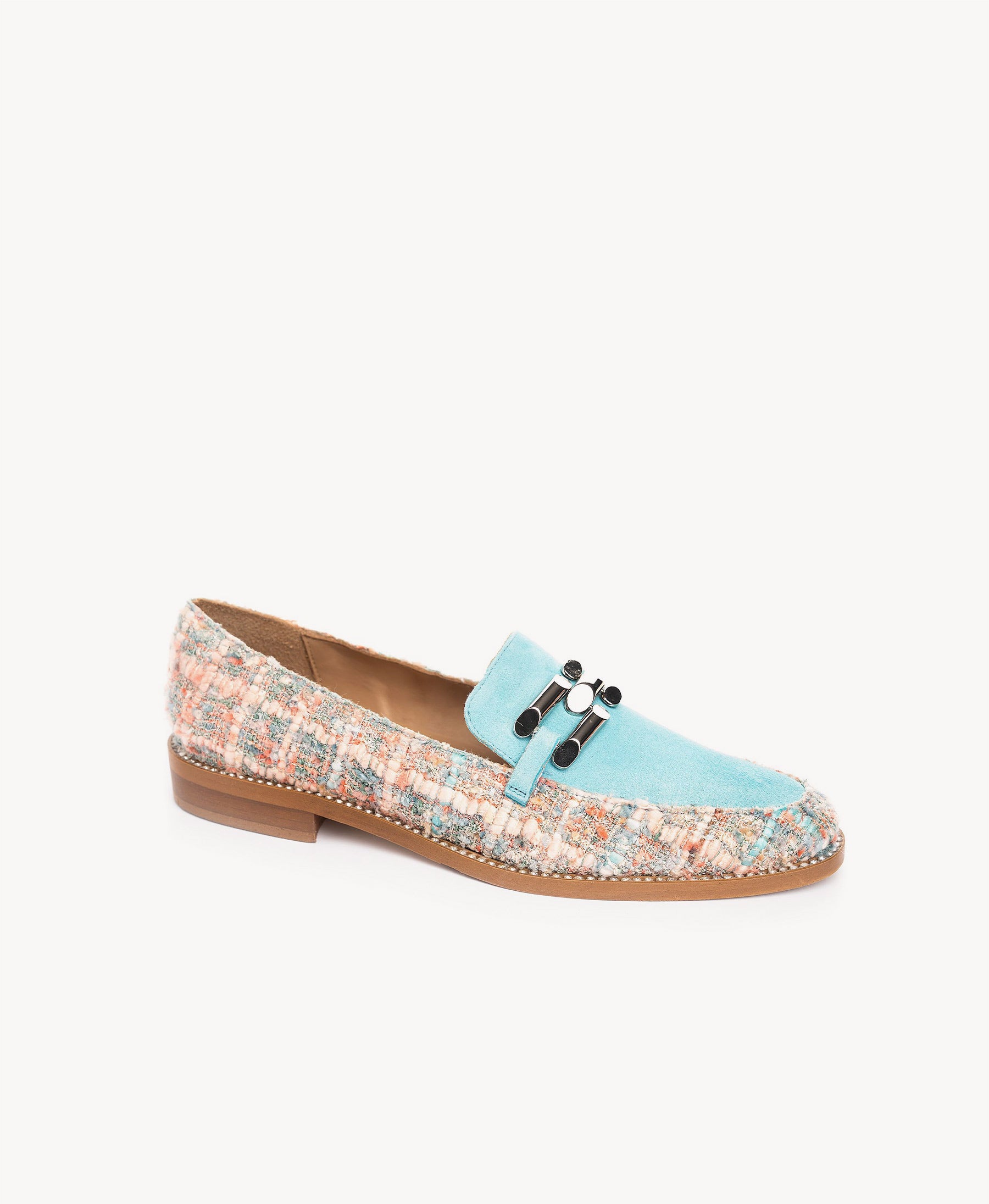 Aqua Blue Tweed Loafer