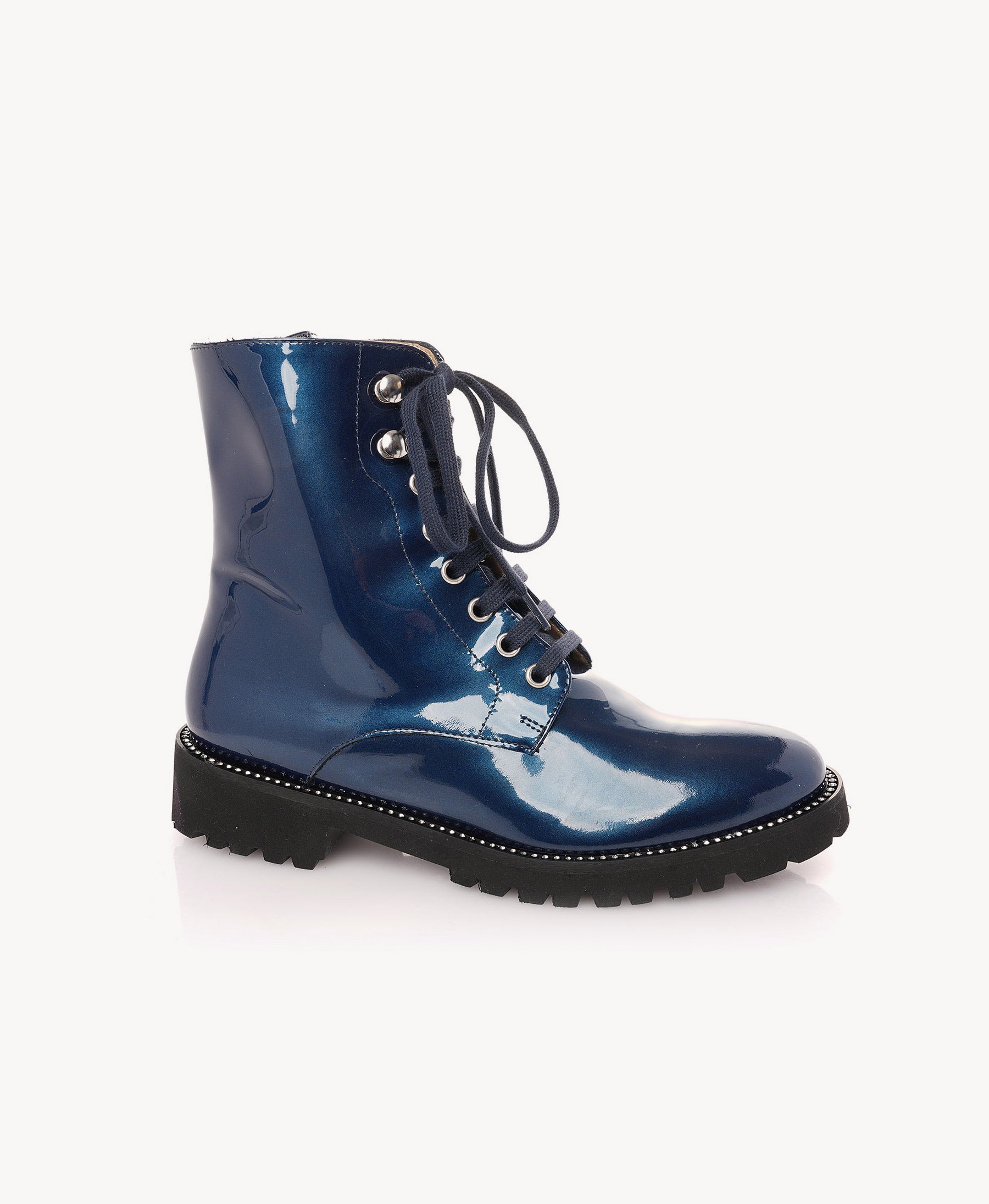 Navy Biker Boot