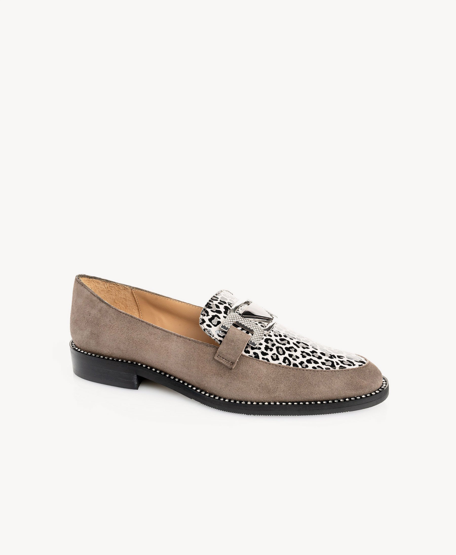 Grey Leopard Print Loafer
