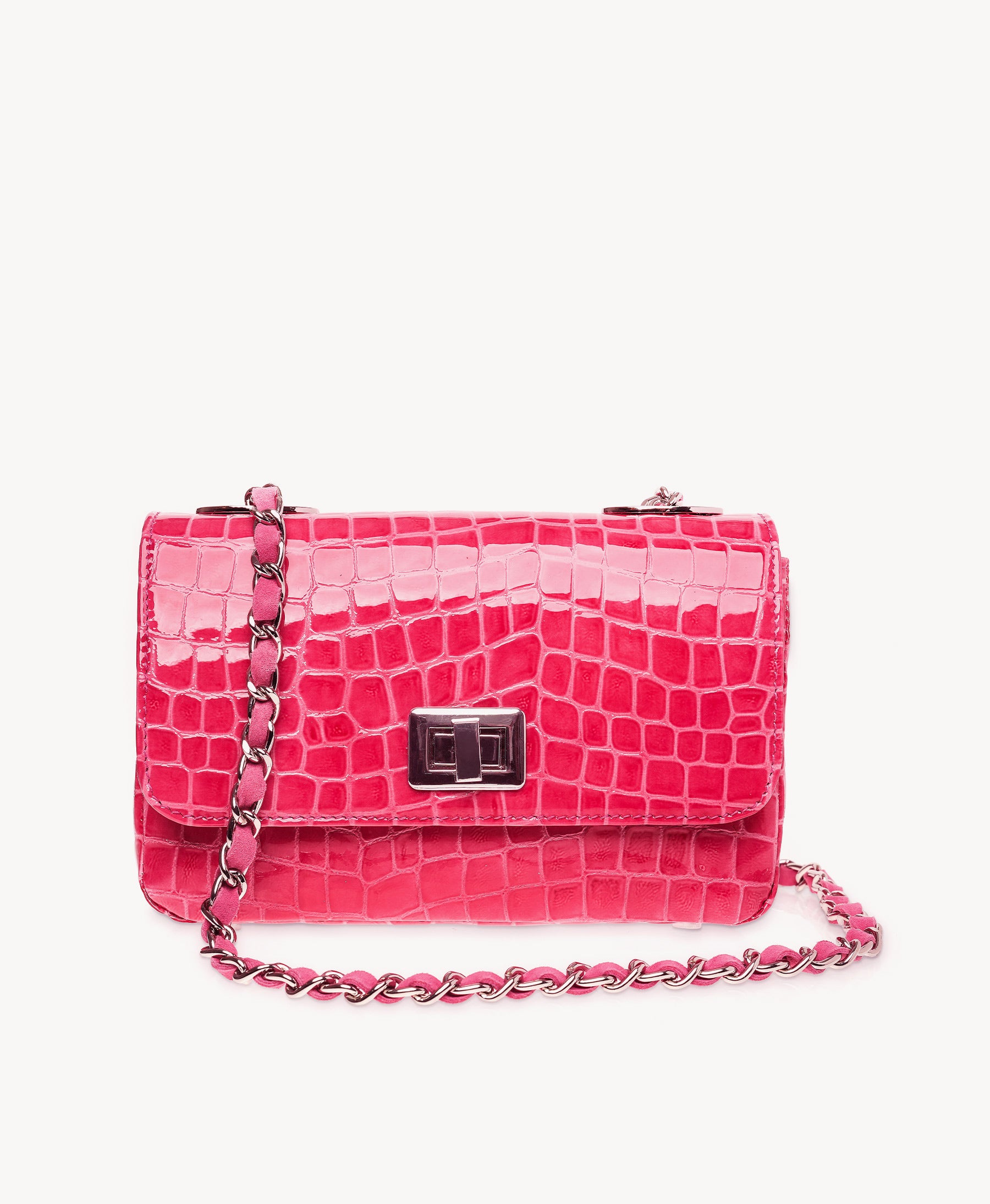 The Celia ~ Pink Croc Crossbody Handbag