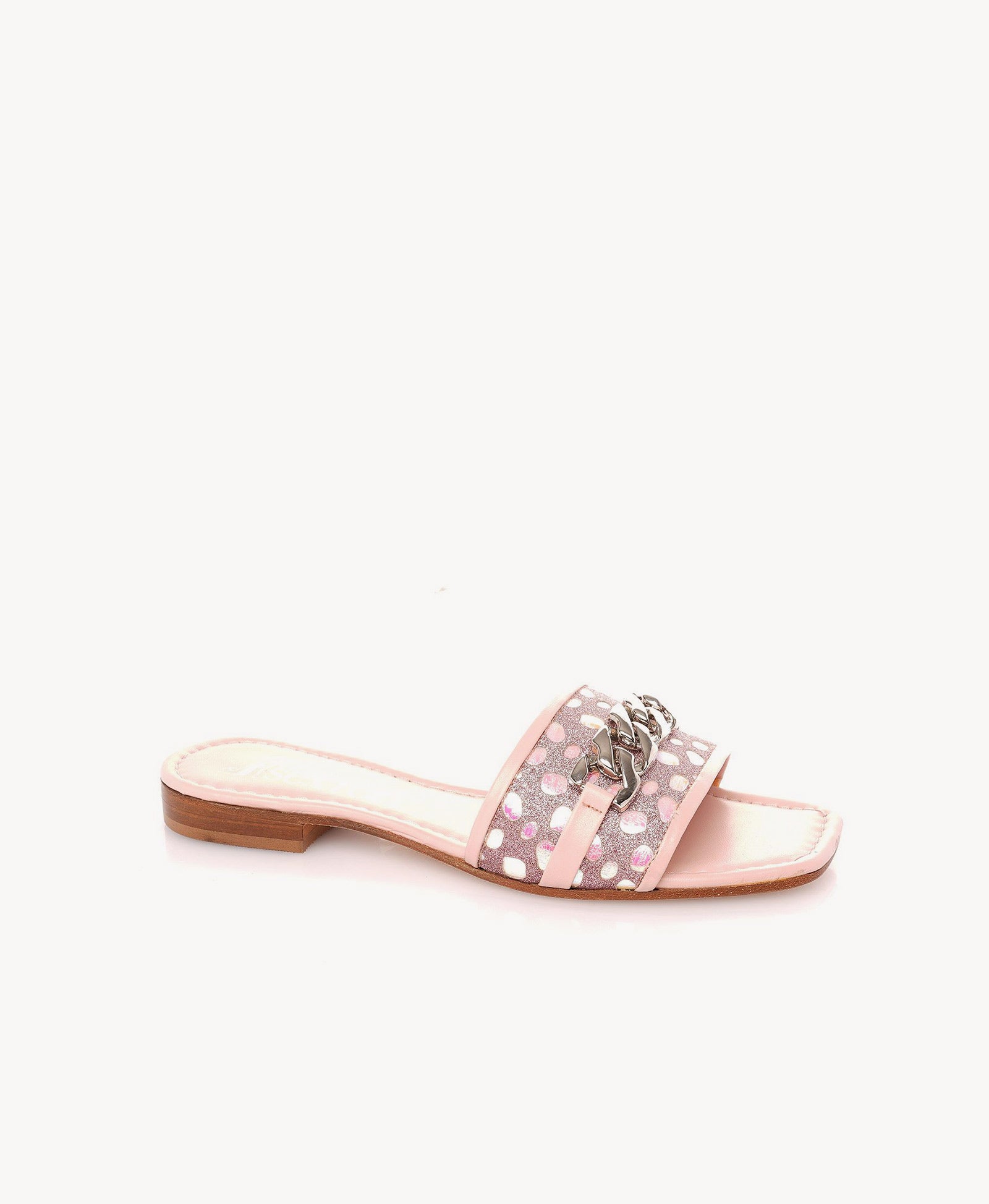 Baby Pink Metallic Slides