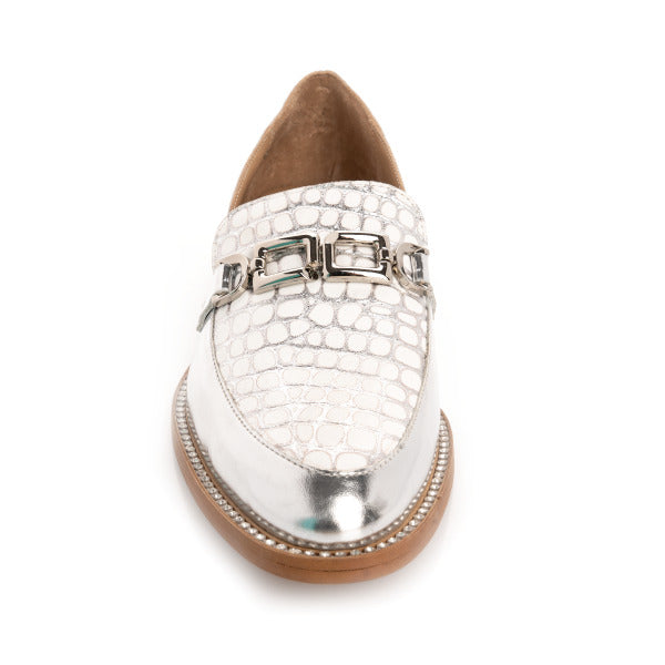 Silver & White Loafer