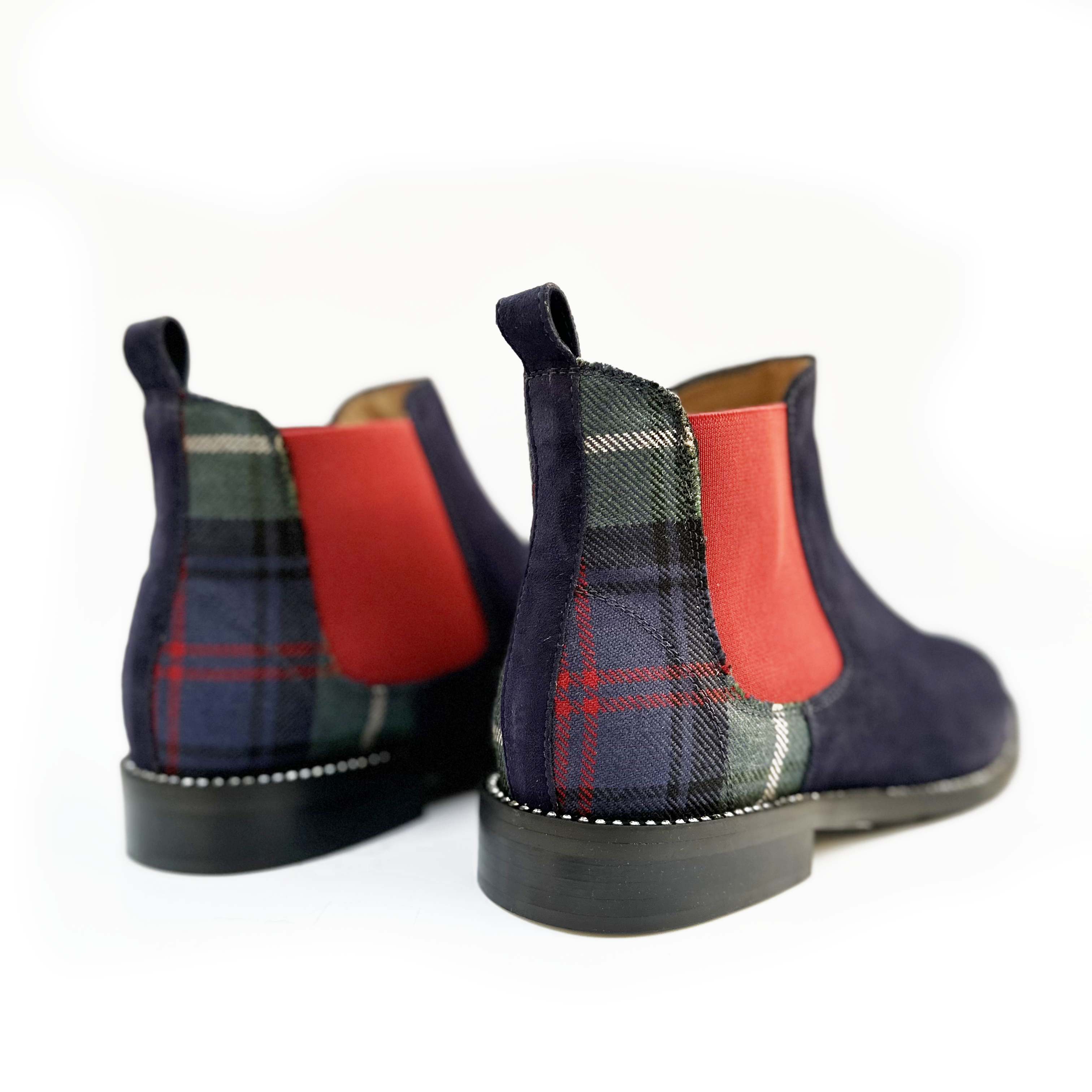 Limited Edition Navy Tartan Chelsea Boot