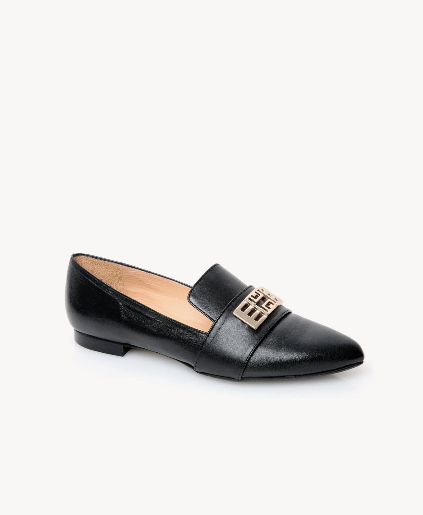 Black Leather Pointed Pump
