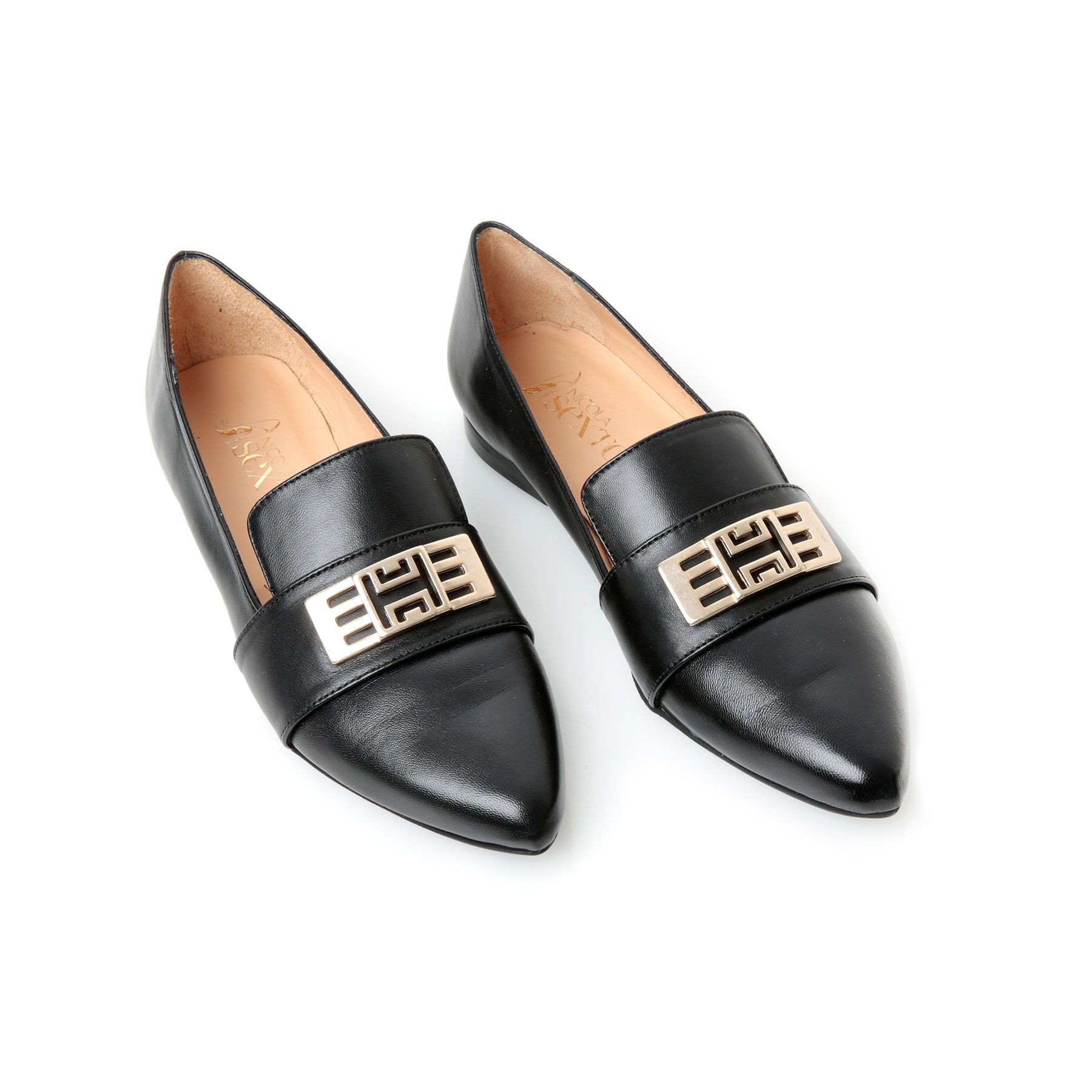 Black Leather Pointed Pump