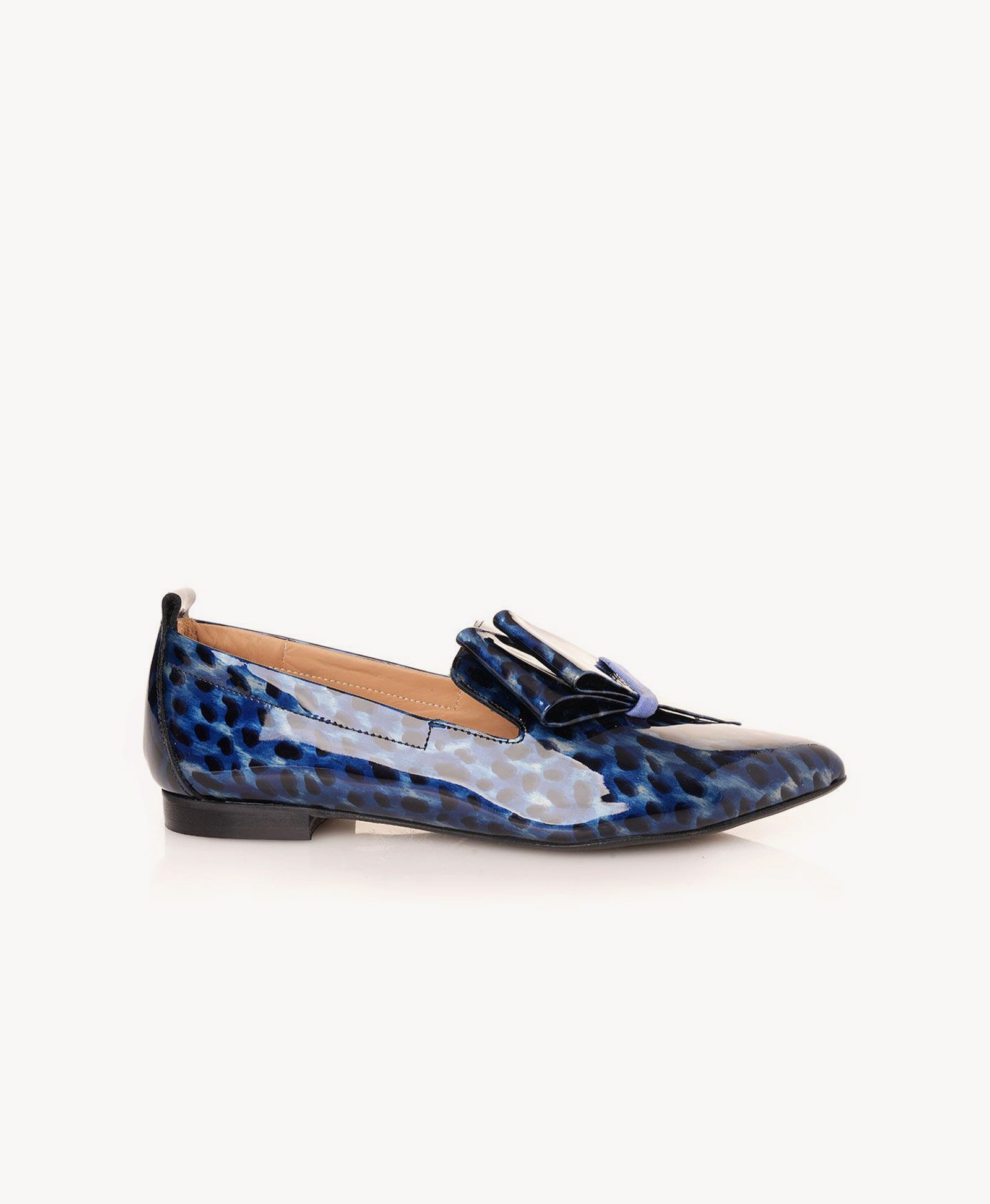 Blue Leopard Print Pointed Pump