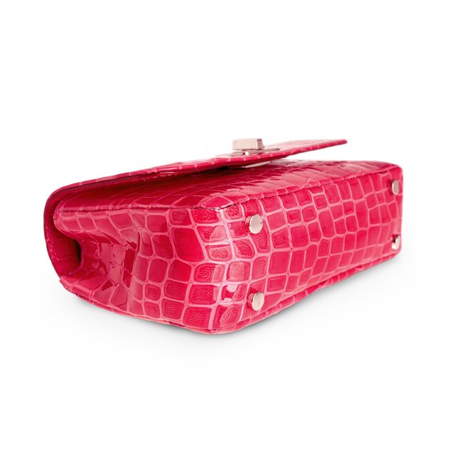 The Celia ~ Pink Croc Crossbody Handbag