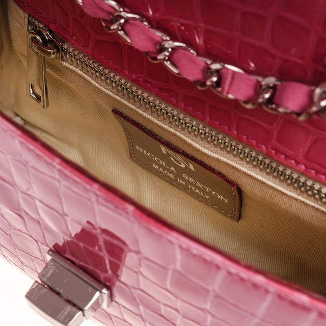 The Celia ~ Pink Croc Crossbody Handbag