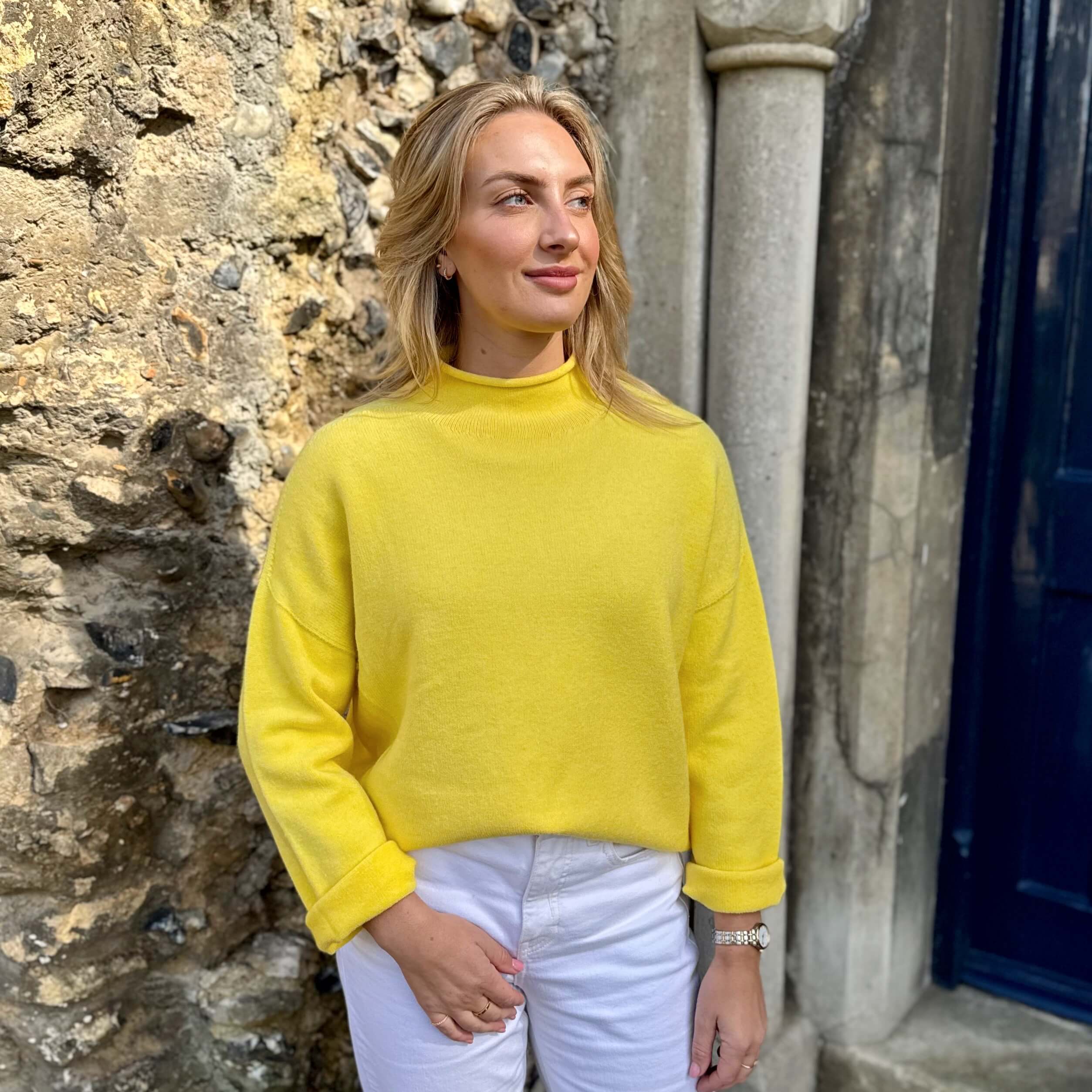 Emilia High Neck Knit - Sunflower Yellow