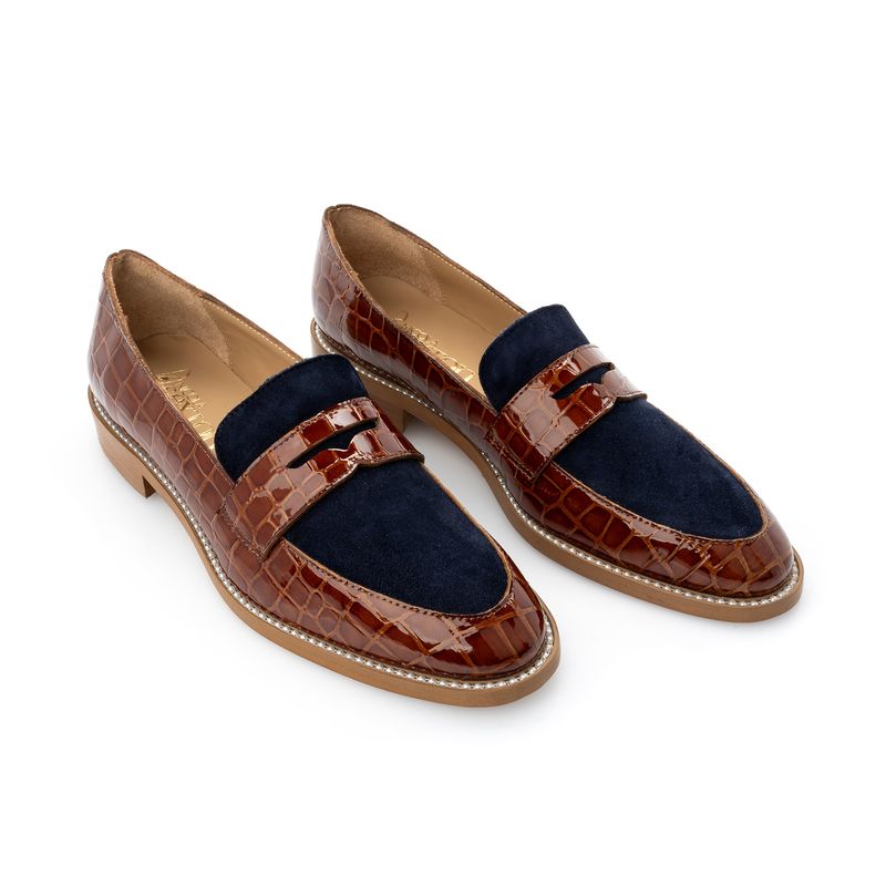 Tan & Navy Loafer